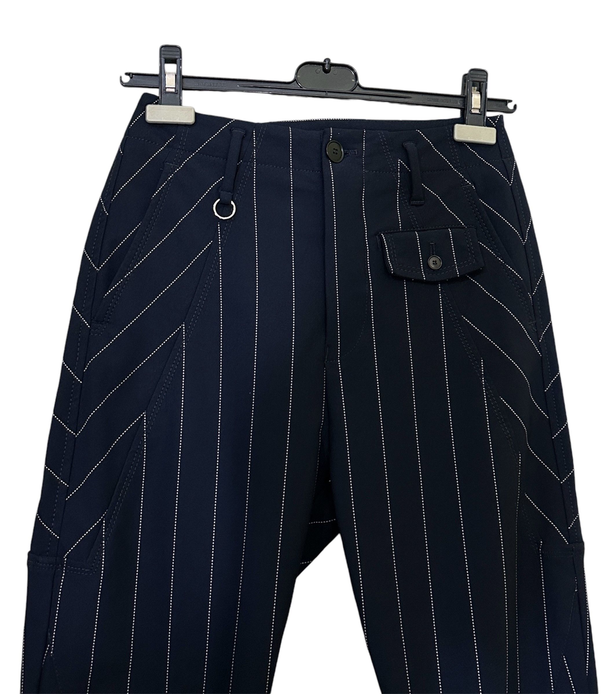 Designer HIGH Striped Blue Trousers Size 26" / US 2 / IT 38 - 2 Thumbnail