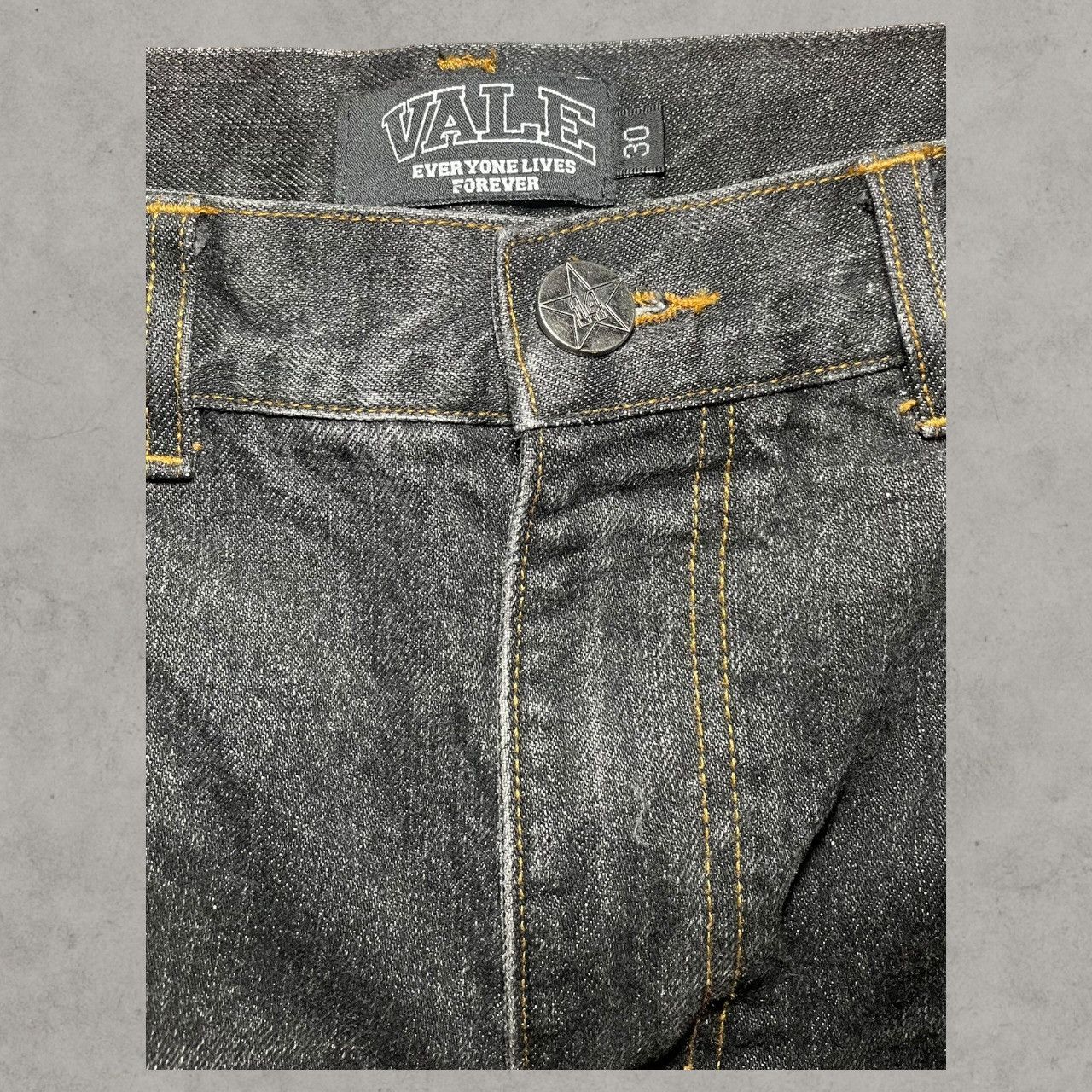 Vale Vale Straight Leg Striped Cargo Gray Jeans Sz 30 Size US 30 / EU 46 - 3 Thumbnail