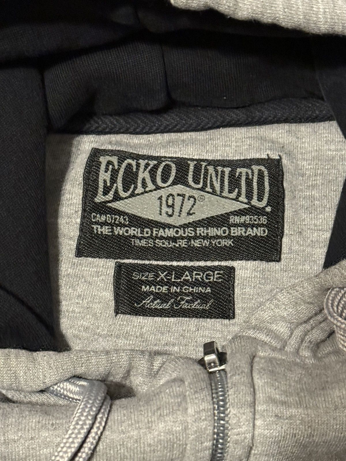 Ecko Unltd. Vintage Y2K Ecko UNLTD Full Zip Up Hoodie Grey XLarge Size US XL / EU 56 / 4 - 8 Thumbnail