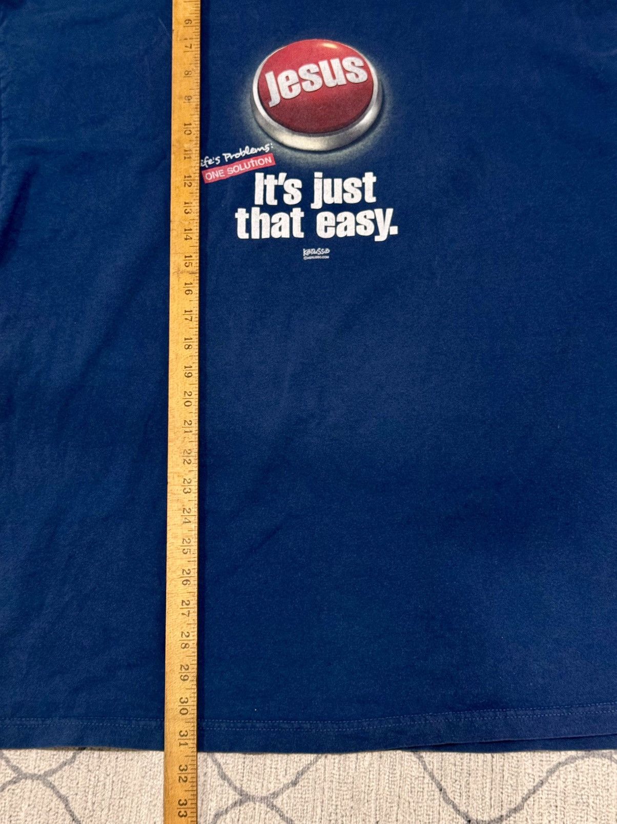 Other Vintage Y2K Kerusso “It’s Just That Easy” Jesus T-Shirt Size US XXL / EU 58 / 5 - 5 Thumbnail