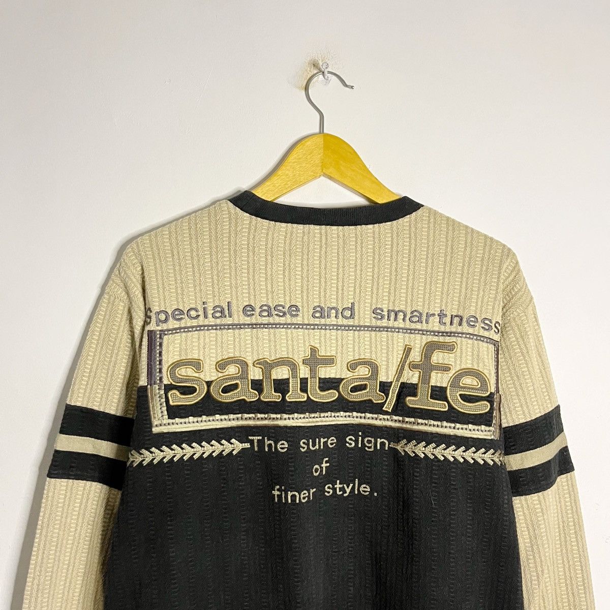 Vintage 90s Two-Tone Ribbed Sleeve Graphic Sweatshirt Size US M / EU 48-50 / 2 - 2 Thumbnail