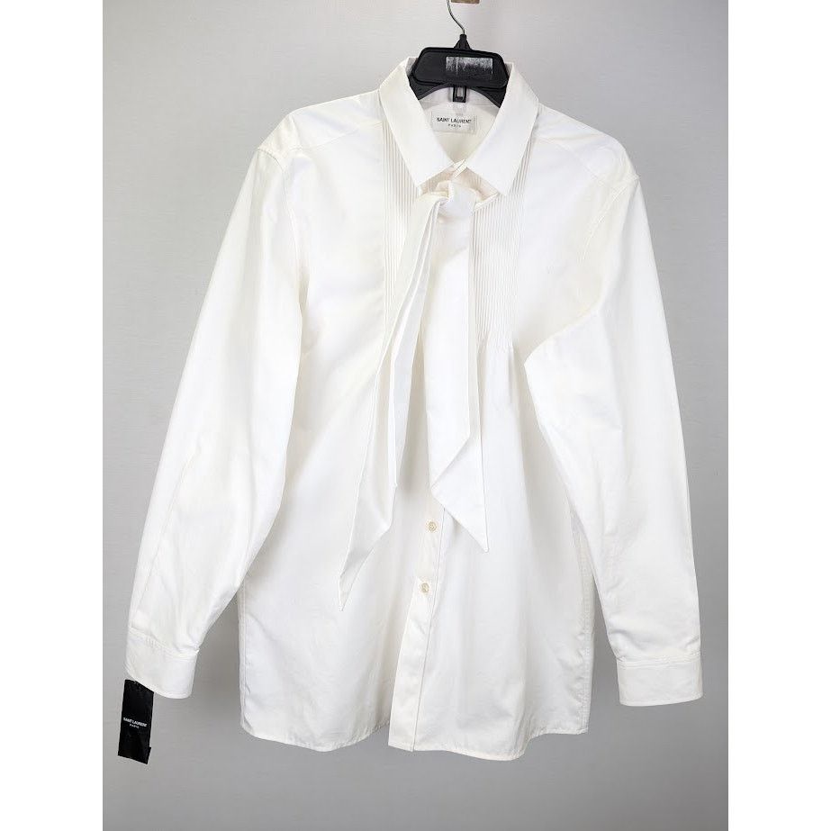 Saint Laurent Paris o1rshd1 Button Shirt in White Size US L / EU 52-54 / 3 - 2 Thumbnail
