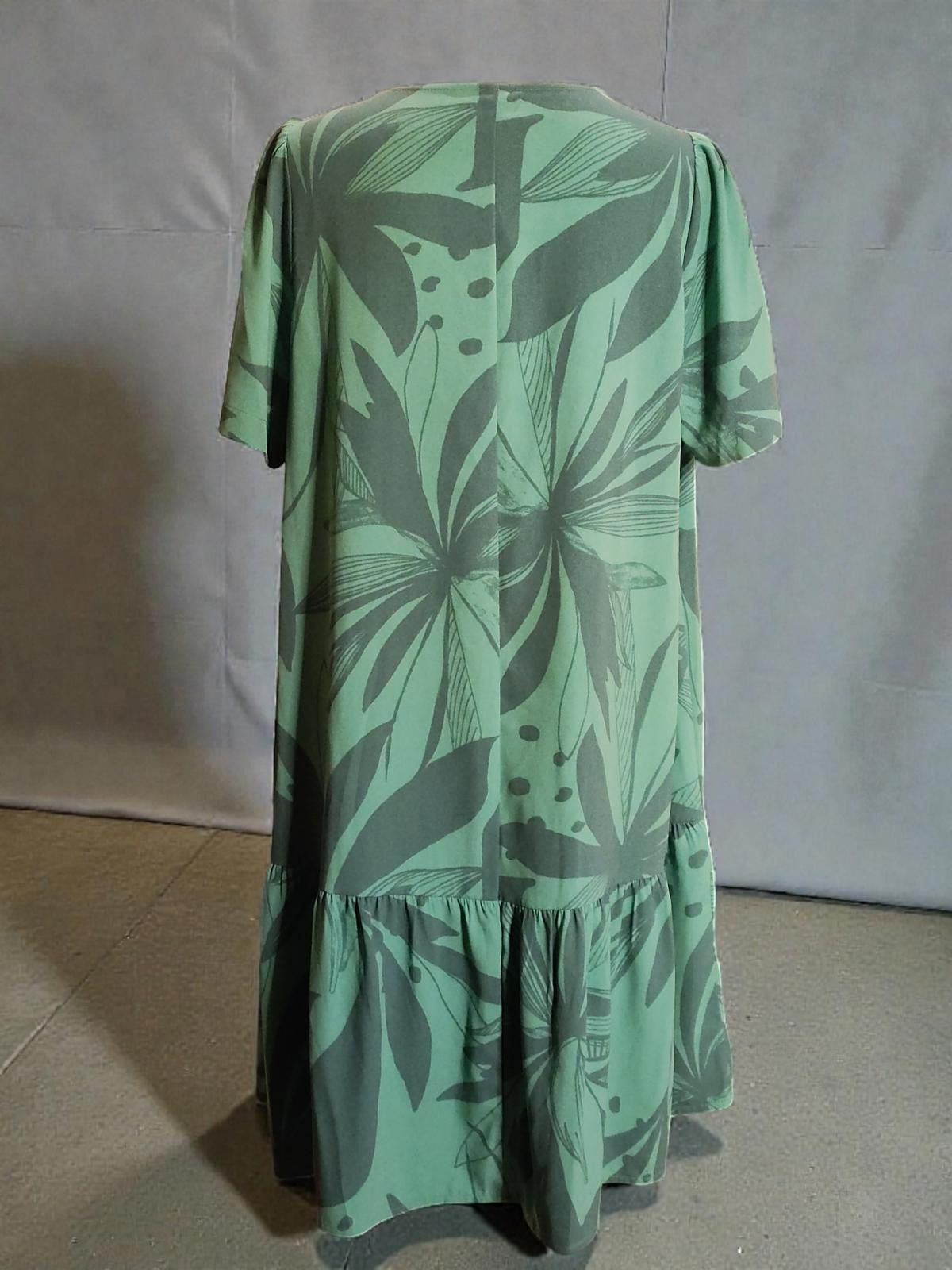 Other Medium Size Green Floral Print Tunic Dress By a new day Size M / US 6-8 / IT 42-44 - 5 Thumbnail