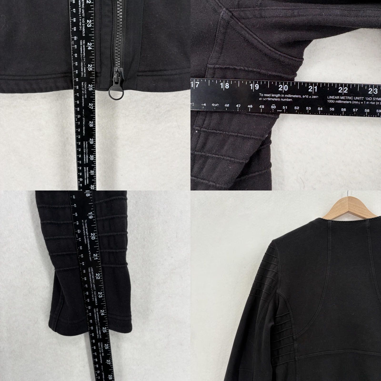 Athleta Athleta Moto Jacket Womens XL Black Fleece Quilted Zip Pockets Biker Casual Size XL / US 12-14 / IT 48-50 - 8 Thumbnail