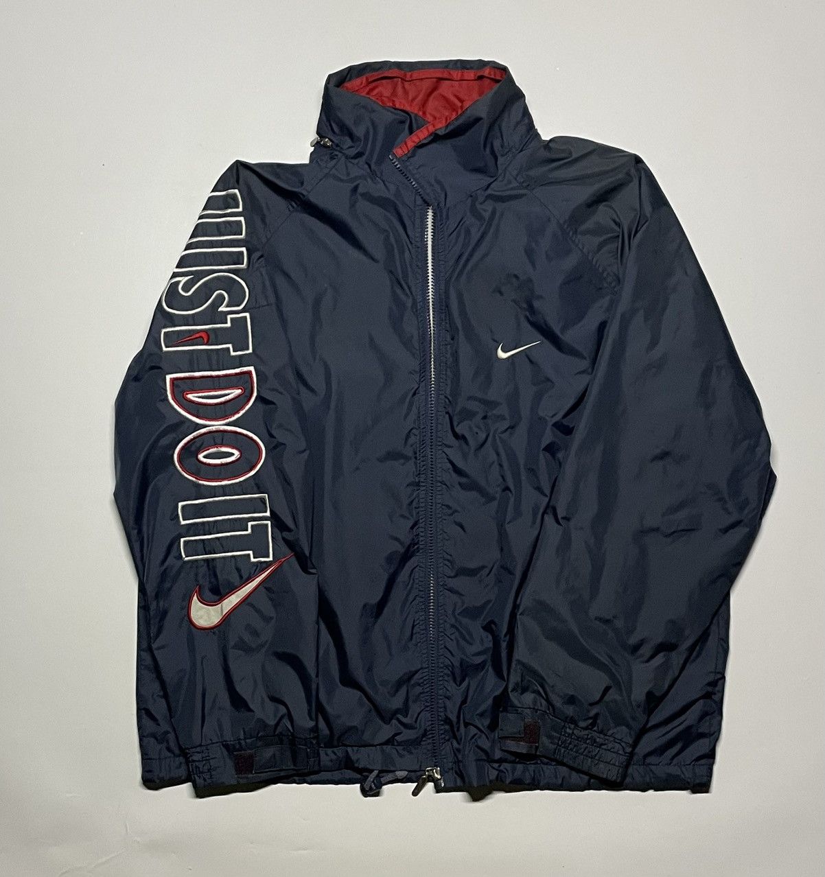 Nike × Vintage Nike Premier Just Do it Hidden Hooded Lightweight Navy Size US M / EU 48-50 / 2 - 10 Thumbnail