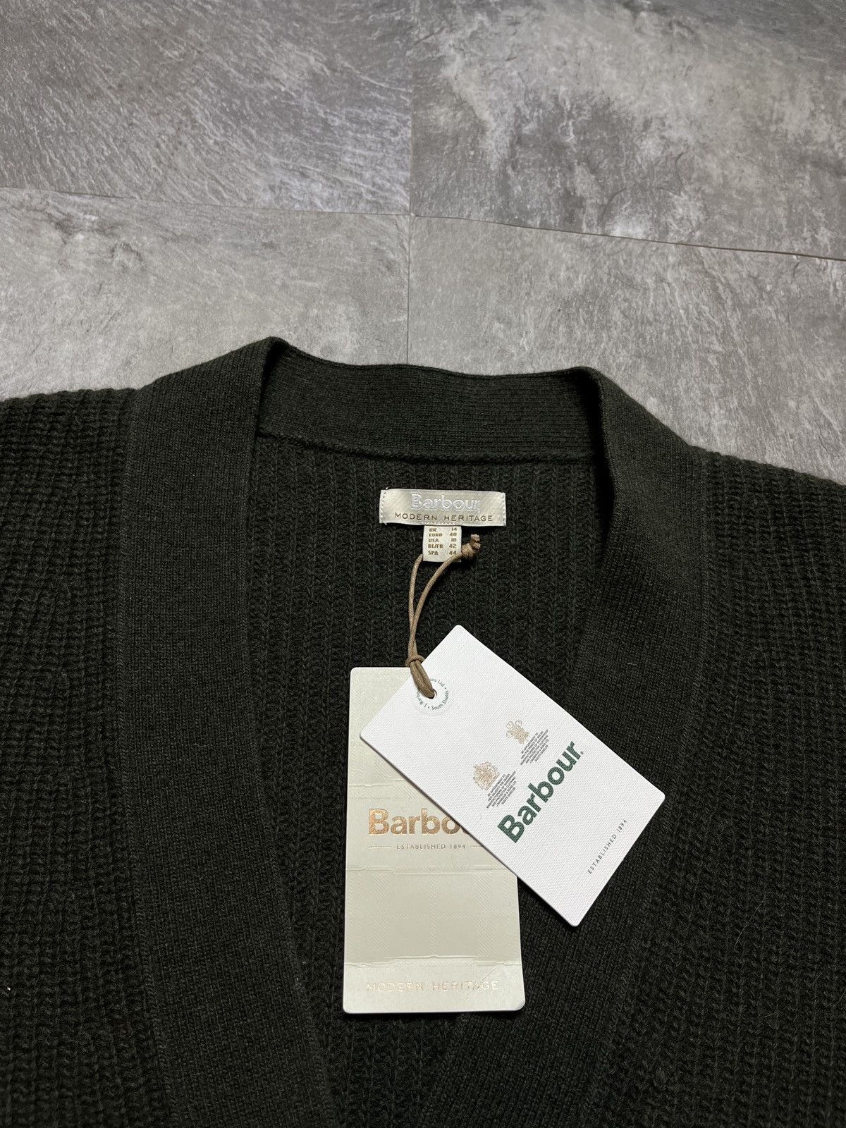Barbour Barbour Theodore Cardigan Wool Knit Olive Green NWT Size 10 Size L / US 10 / IT 46 - 2 Thumbnail