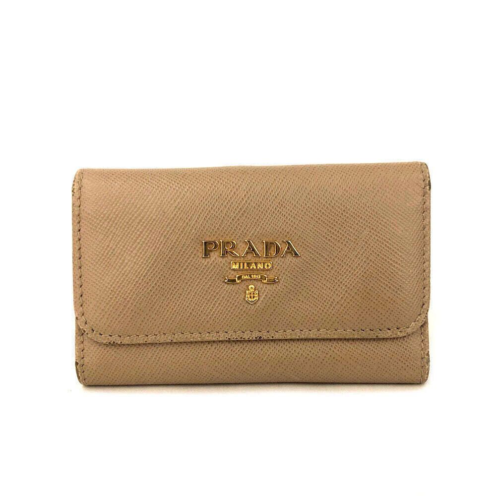 Prada PRE-ORDER Prada Saffiano 4 Key Holder Beige Size ONE SIZE - 1 Thumbnail