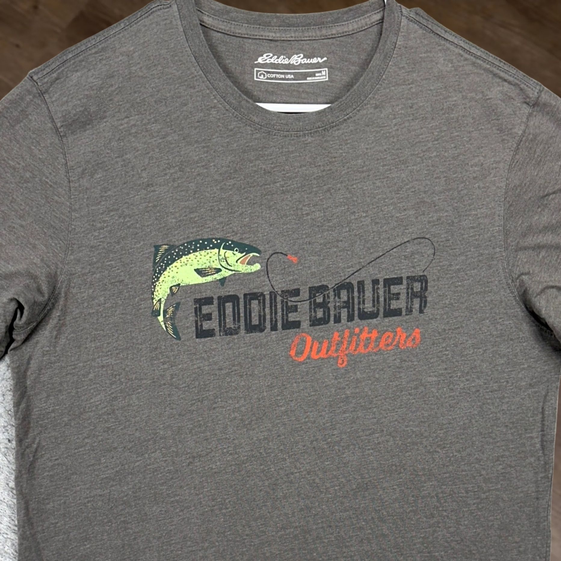 Eddie Bauer Eddie Bauer Outfitters T-Shirt Tee Men Medium Gray Fishing Crewneck Short Sleeve Size US M / EU 48-50 / 2 - 1 Thumbnail