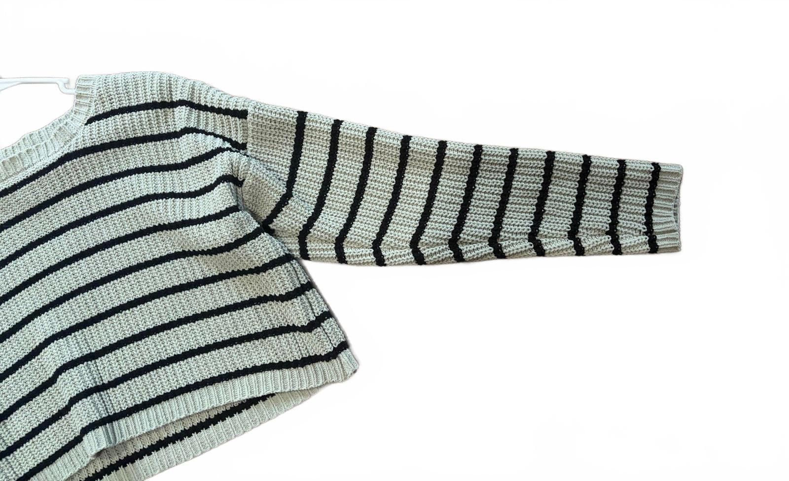 Other Belle Du Jour Oversized Cropped Stripped Knit Sweater XL Size US XL / EU 56 / 4 - 2 Thumbnail