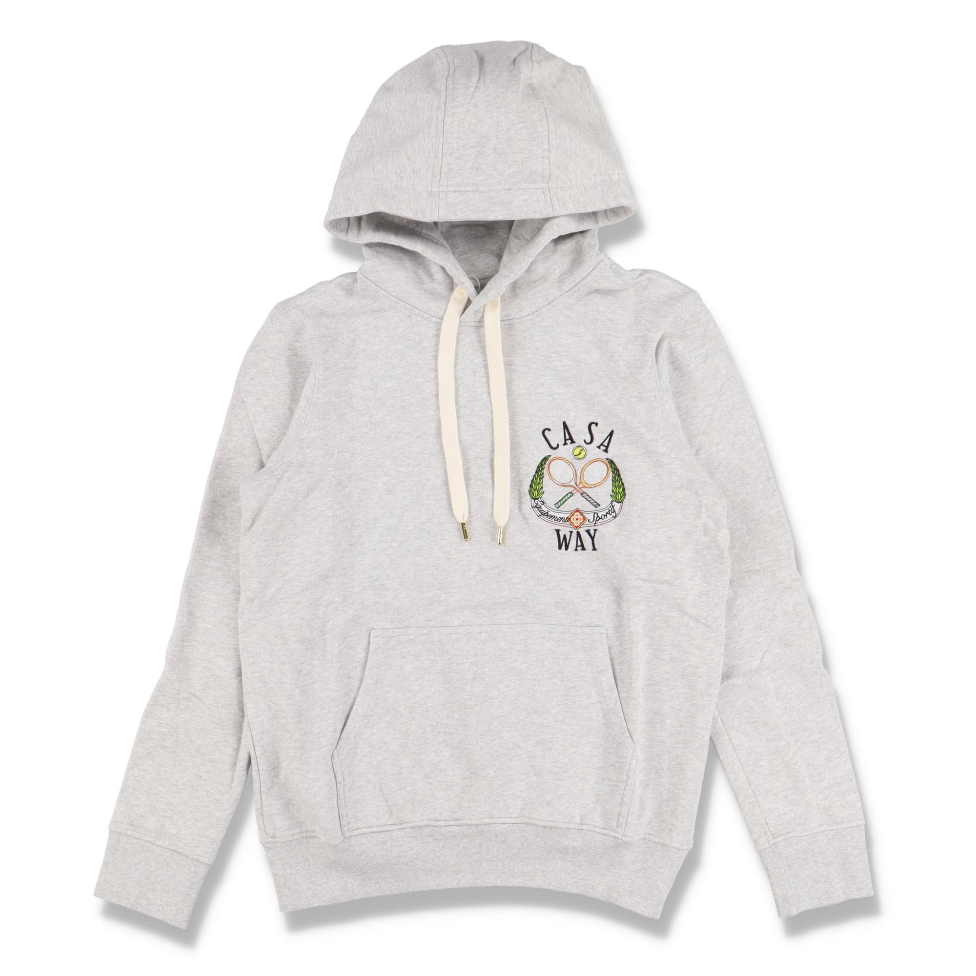 image of Casablanca Grey Casa Way Tennis Club Logo Embroidered Hoodie, Women's (Size XS)