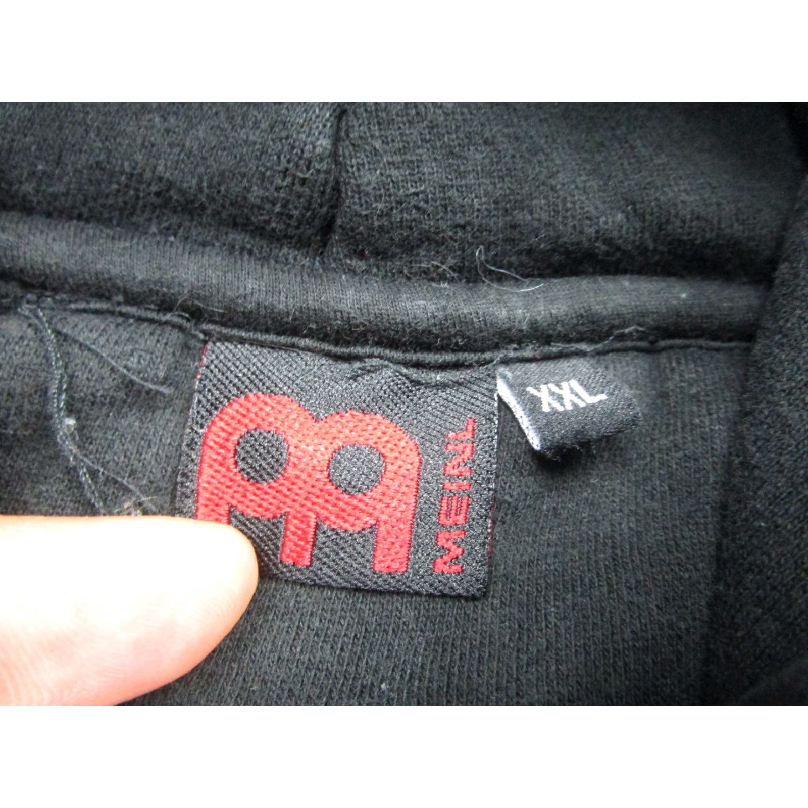 Logo 7 VINTAGE Meinl Cymbals Ahead Hoodie Mens 2XL Black Pullover Drum Music Sweatshirt Logo Graphic Print With Kangaroo Pocket Size US XXL / EU 58 / 5 - 5 Thumbnail