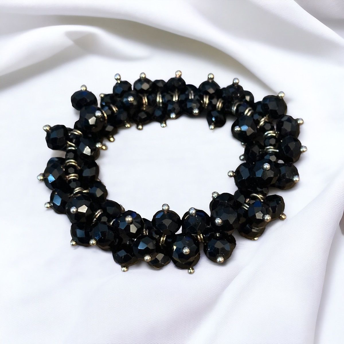 Other Black glass cluster bead stretch bracelet Size ONE SIZE - 1 Thumbnail