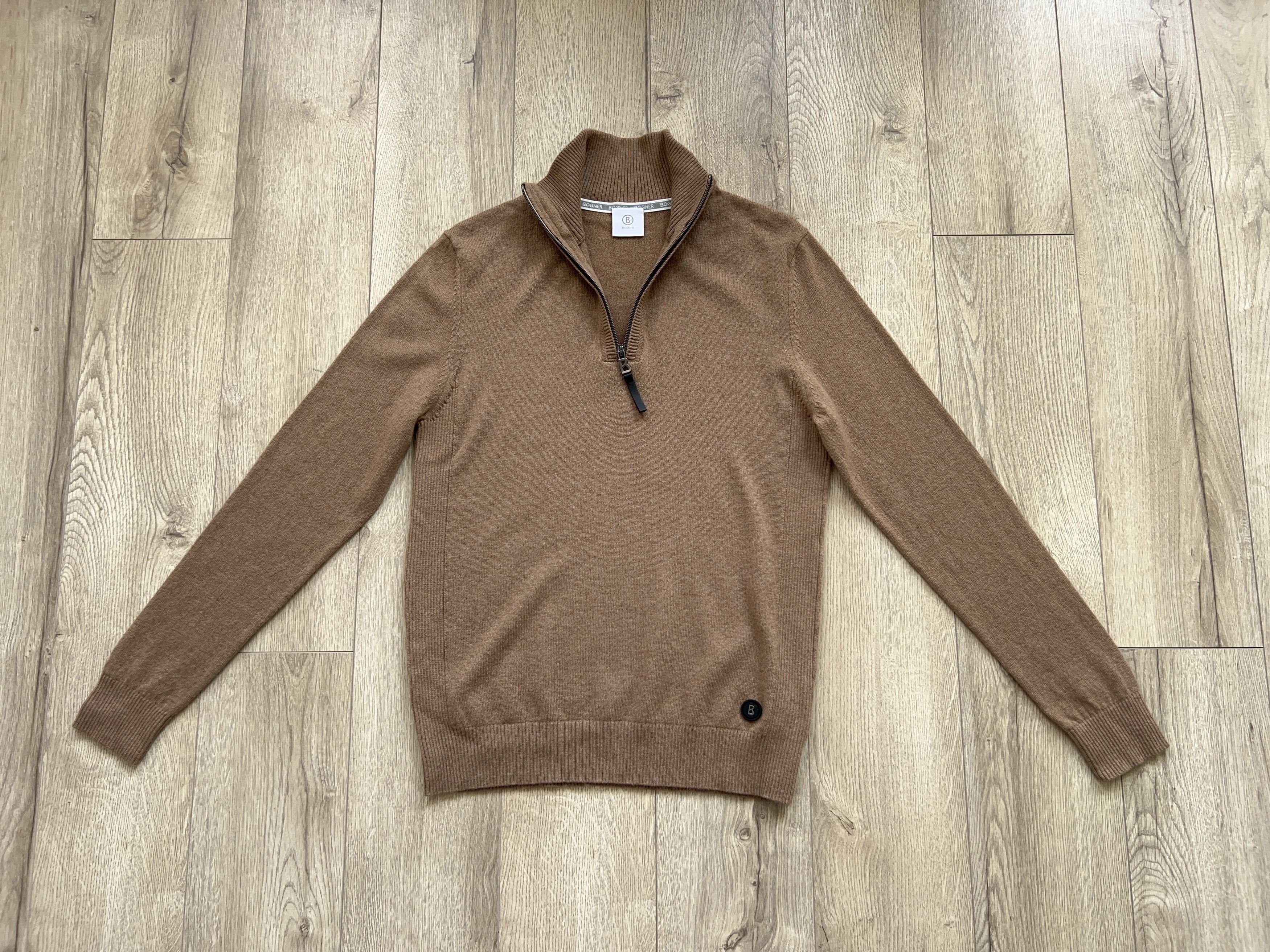 New Collection Wool Cashmere 1/4 Zip Sweater Pullover Size S