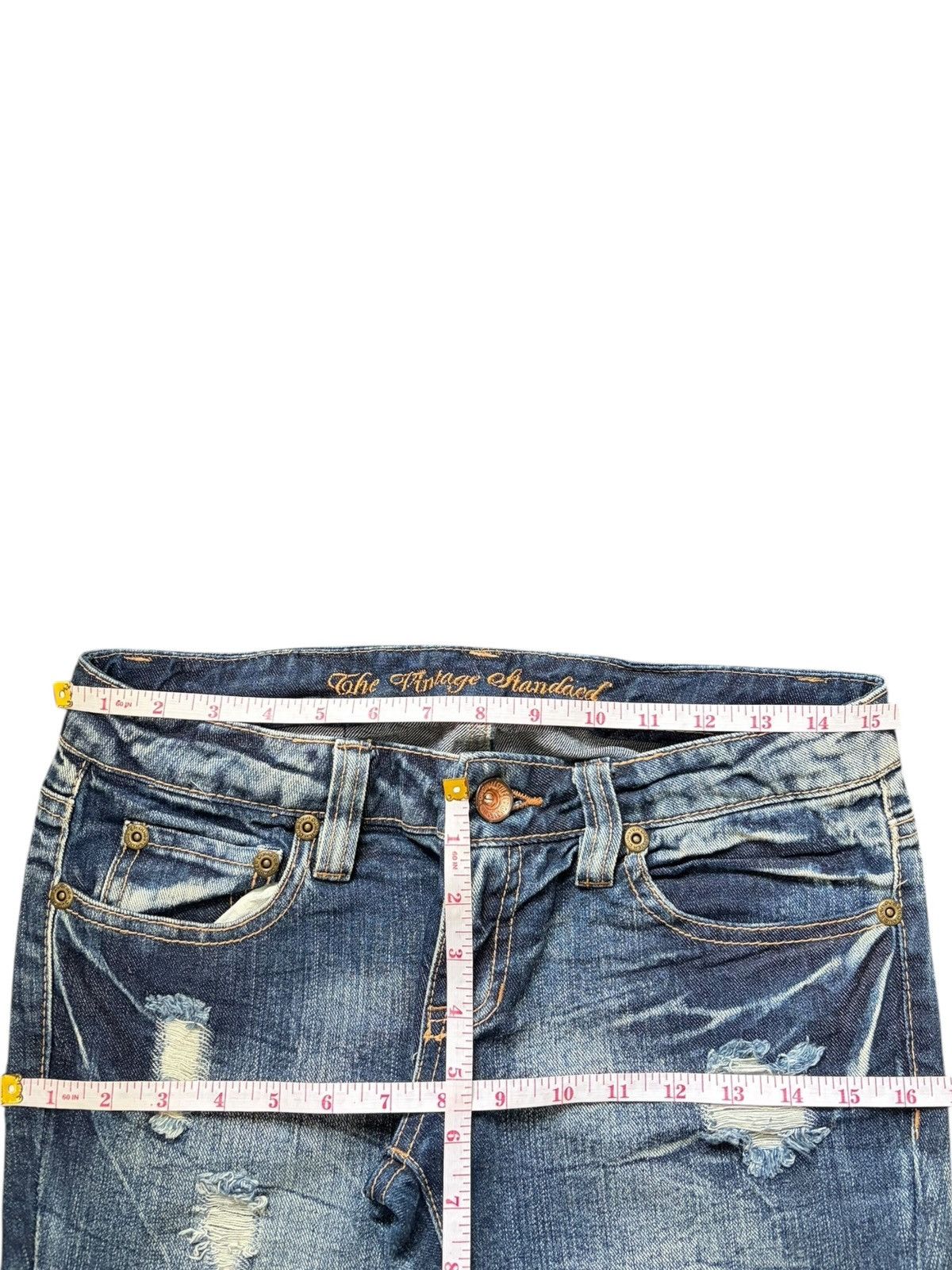Hysteric Glamour Vintage Japanese Brand Distress Low Rise Flare Jeans Size 30" / US 8 / IT 44 - 6 Thumbnail