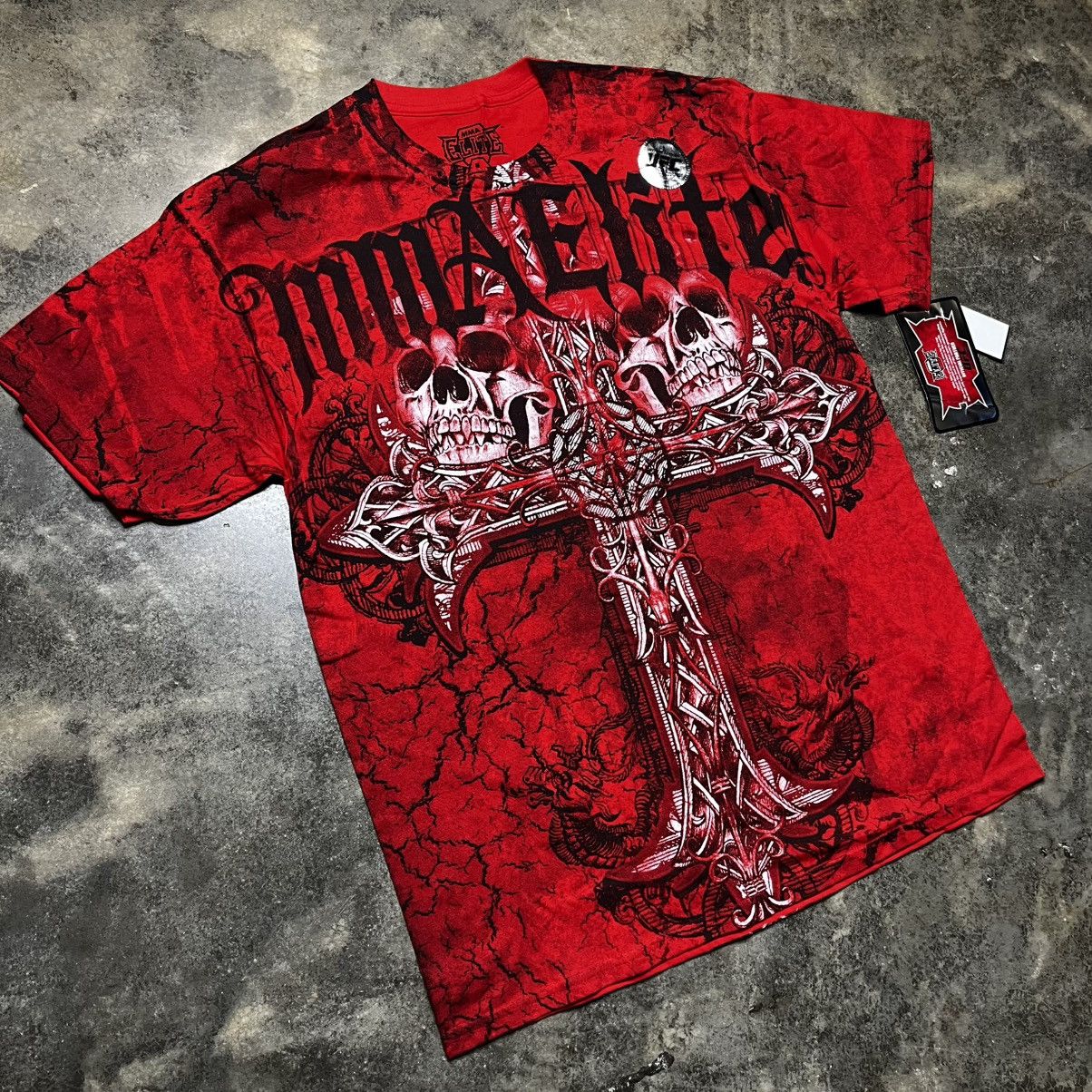 Vintage vintage y2k deadstock mma elite tribal cross tshirt Size US L / EU 52-54 / 3 - 1 Thumbnail