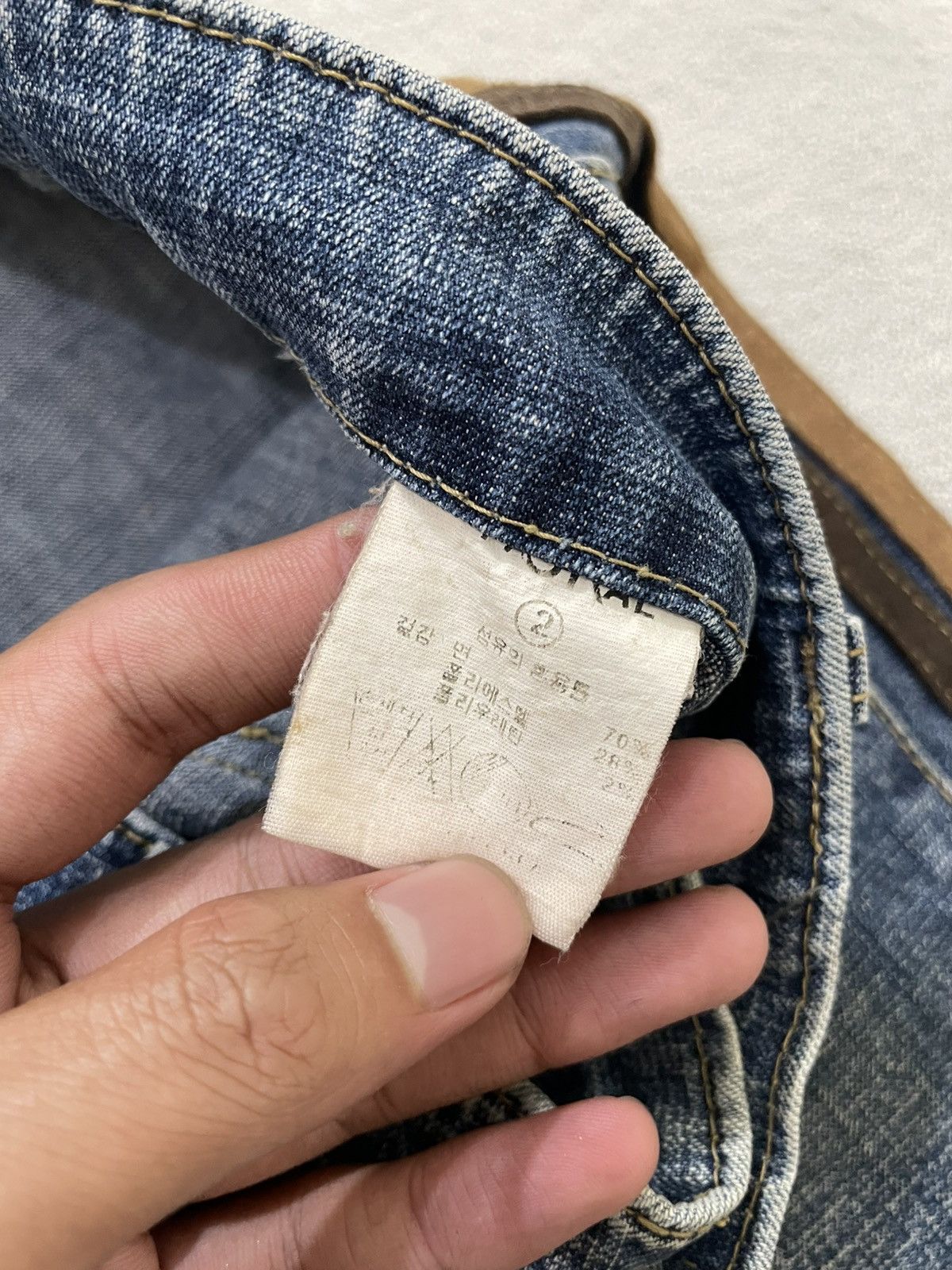Japanese Brand 00s Diesel Flare Denim Mudwash Bootcut Jeans Side Stripe Y2K Size 28" / US 6 / IT 42 - 6 Thumbnail