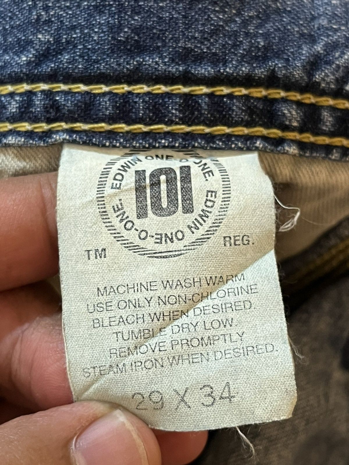 1017 ALYX 9SM Vintage 101 By Edwin Baggy Cargo Carpenter Denim Size US 29 - 11 Thumbnail