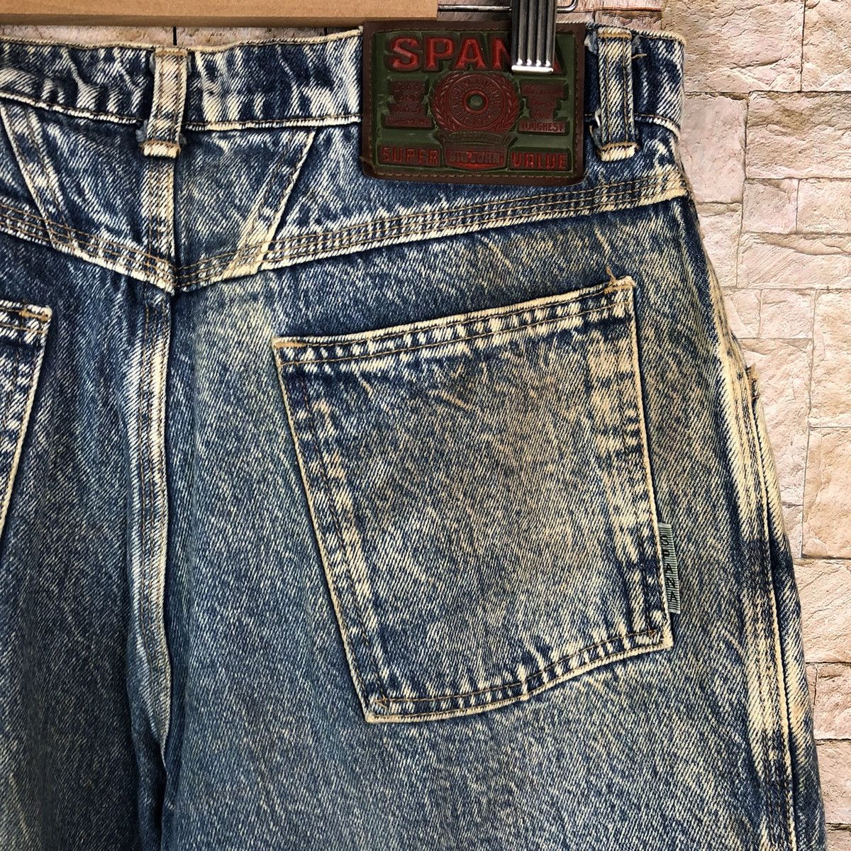 Big John Big John vintage dirty Spana Blue Denim Pants #A1000 Size US 31 - 16 Thumbnail