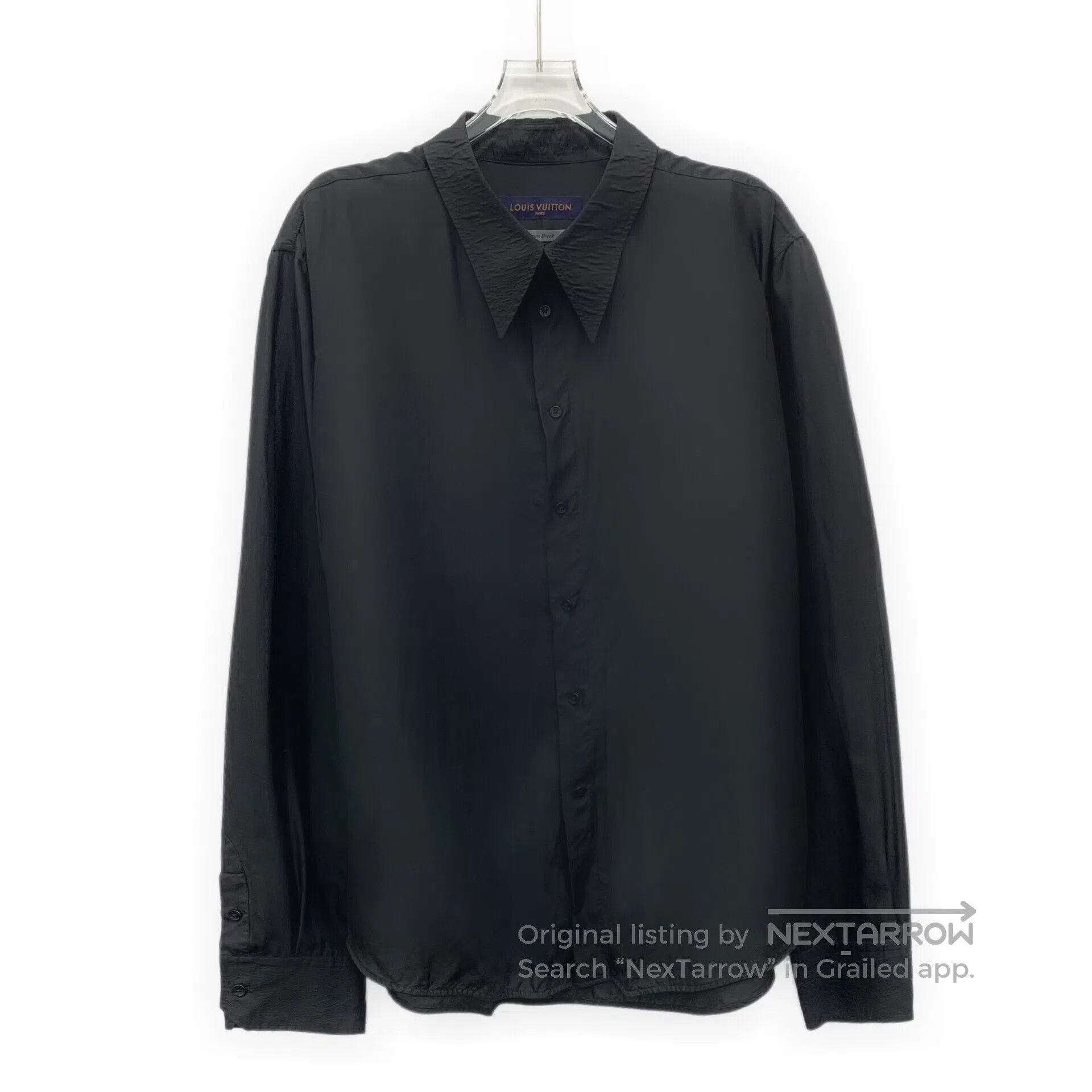 Louis Vuitton Louis Vuitton Black Mulberry Silk Collar Single Button Lon Size US XXL / EU 58 / 5 - 1 Thumbnail