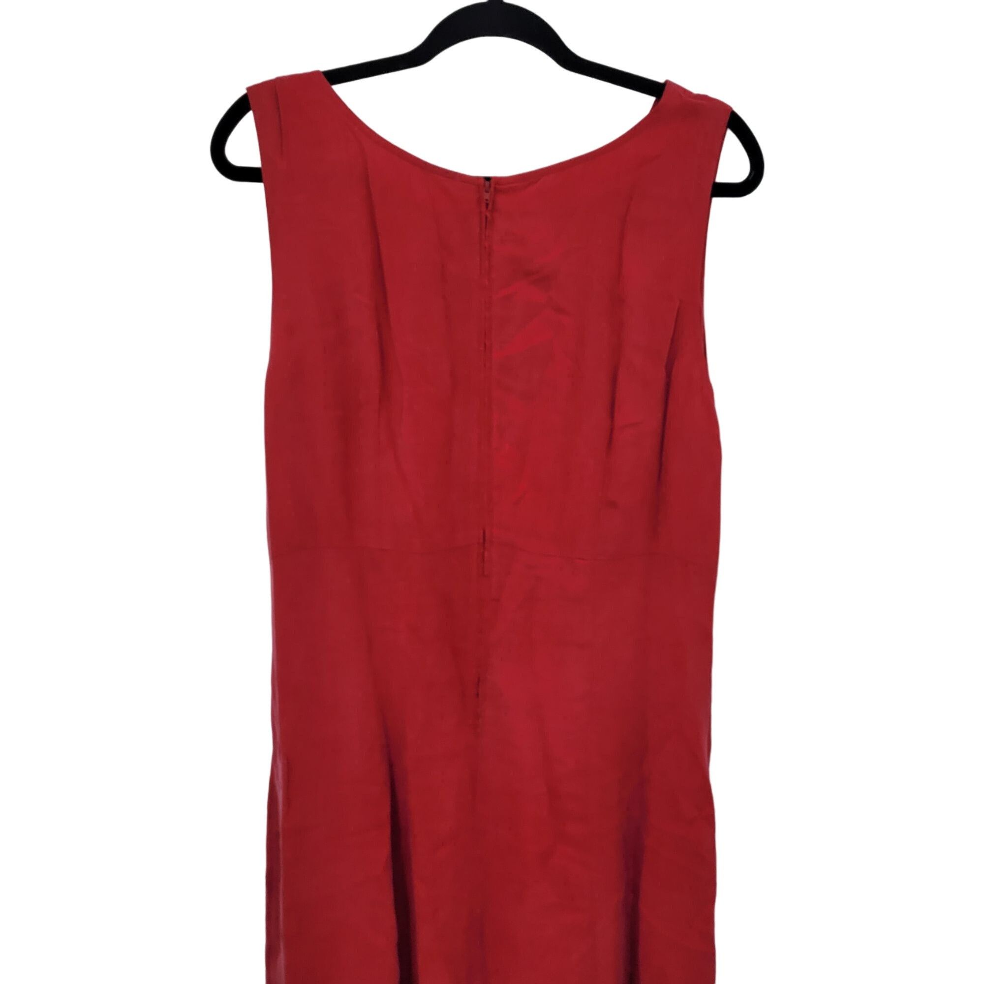 Vintage Karin Stevens Red Sleeveless Modest Maxi Dress 16 2pc Set Pl Size XXL / US 16-18 / IT 52-54 - 13 Thumbnail