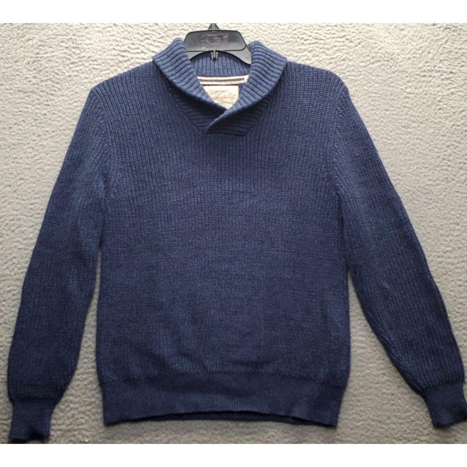 Weatherproof VINTAGE Weatherproof Sweater Mens M Blue Navy Chunky Knit Shawl Collar Pullover Size US M / EU 48-50 / 2 - 2 Thumbnail