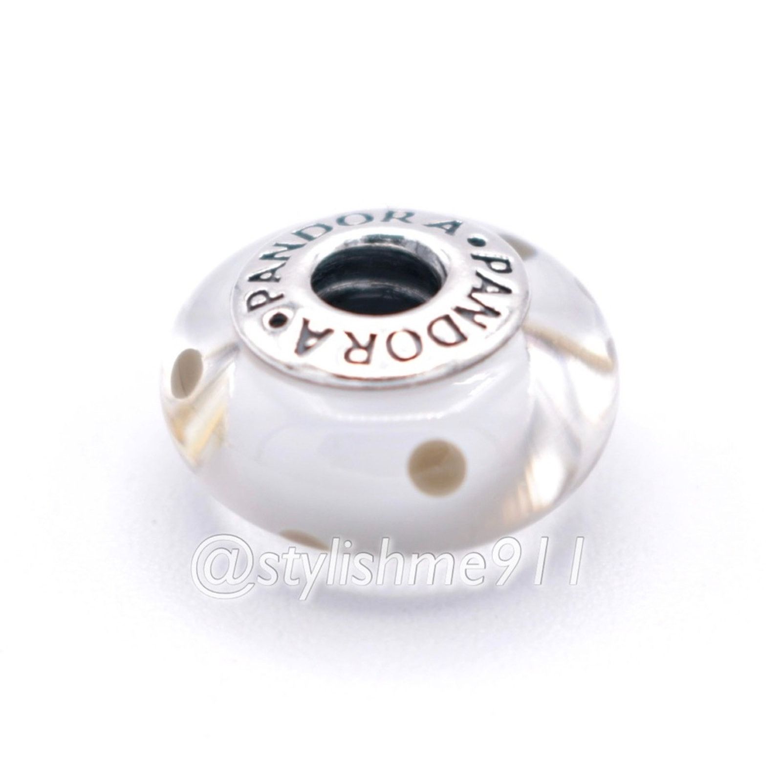 pandora Authentic Pandora White and Black Polka Dots Charm Size ONE SIZE - 6 Thumbnail