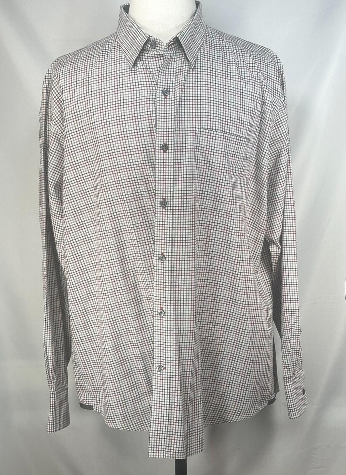 Alex Cannon Alex Cannon Checked Tailored Oxford Button Up Red Mens XL Size US XL / EU 56 / 4 - 1 Thumbnail