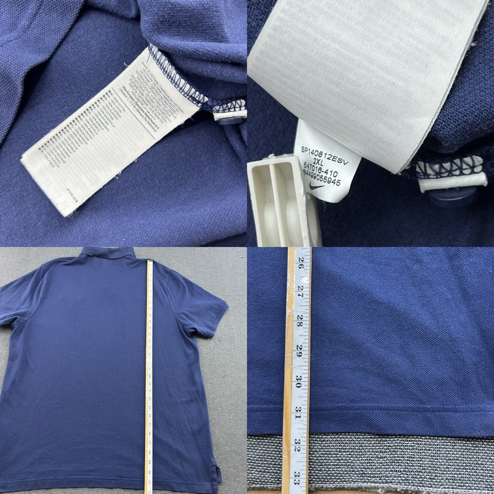 Nike Nike PSG 2014 Polo Shirt 2XL XXL Blue Adult Polo Short Sleeve Football Jersey Shirt Mens Nike Size US XXL / EU 58 / 5 - 8 Thumbnail