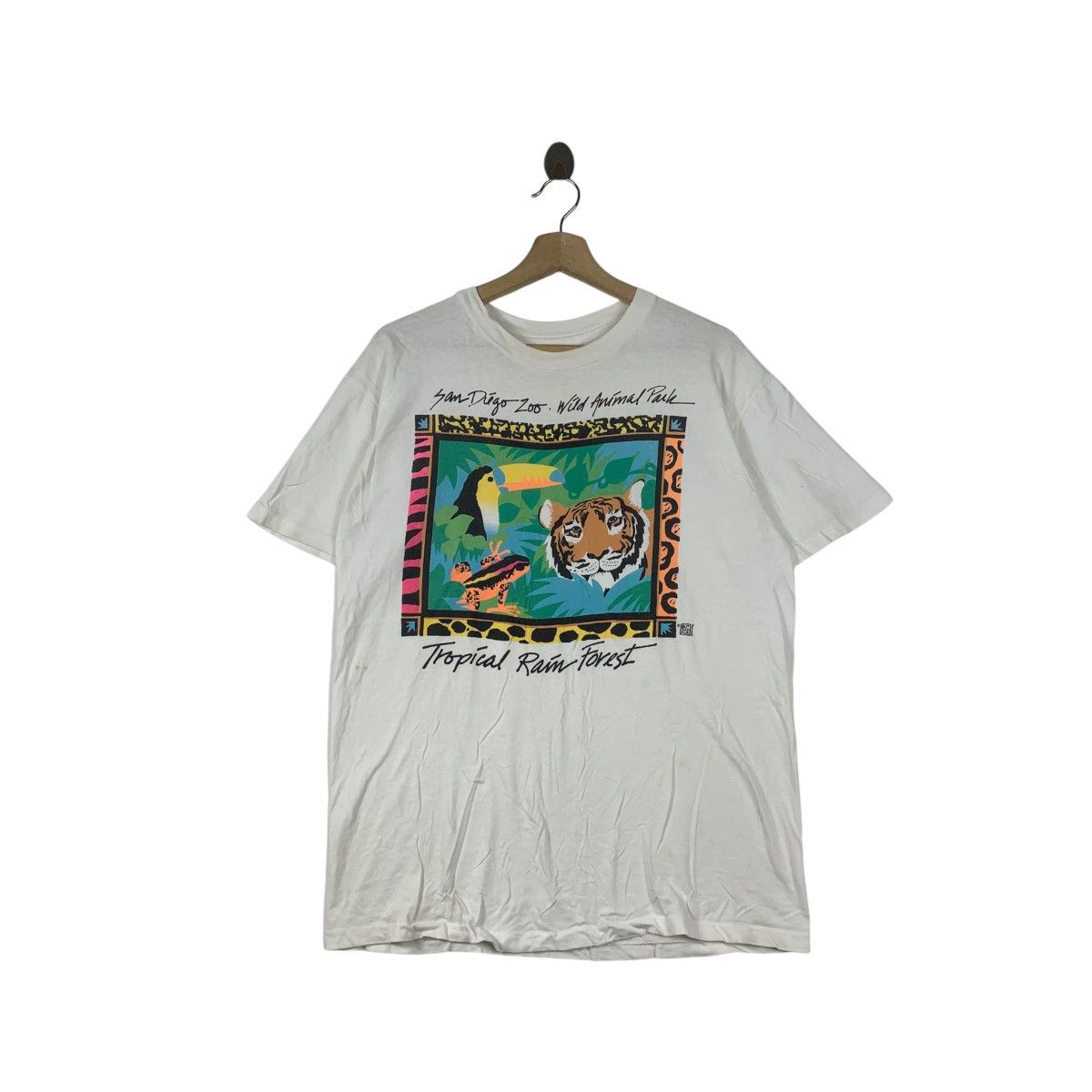 Vintage Vintage 90’ SAN DIEGO ZOO Tropical Rain Forest Tee Shirt Size M / US 6-8 / IT 42-44 - 1 Thumbnail