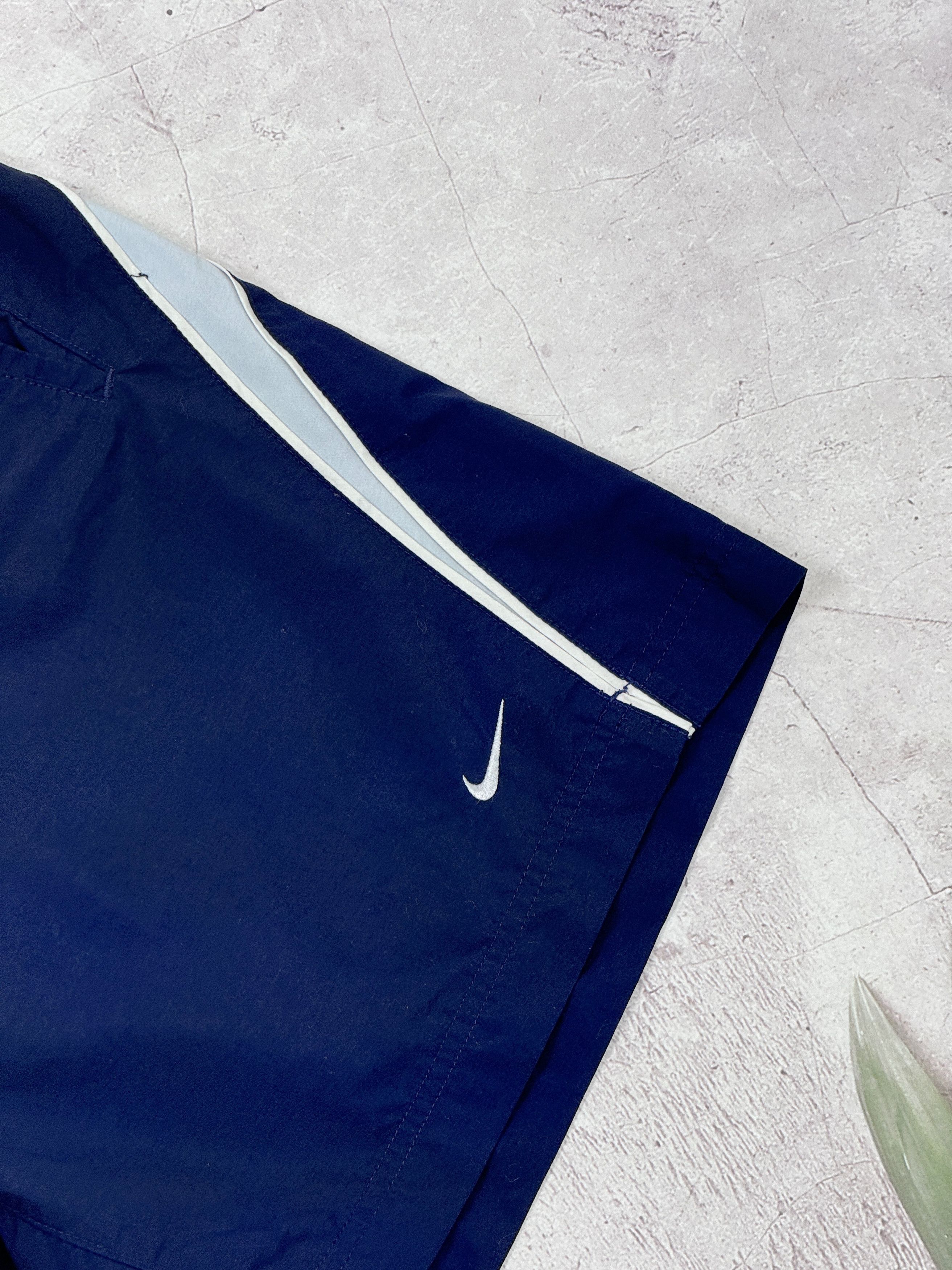 Nike × Vintage Vintage Nike Shorts Swoosh Logo Dark Blue Size US 36 / EU 52 - 3 Thumbnail
