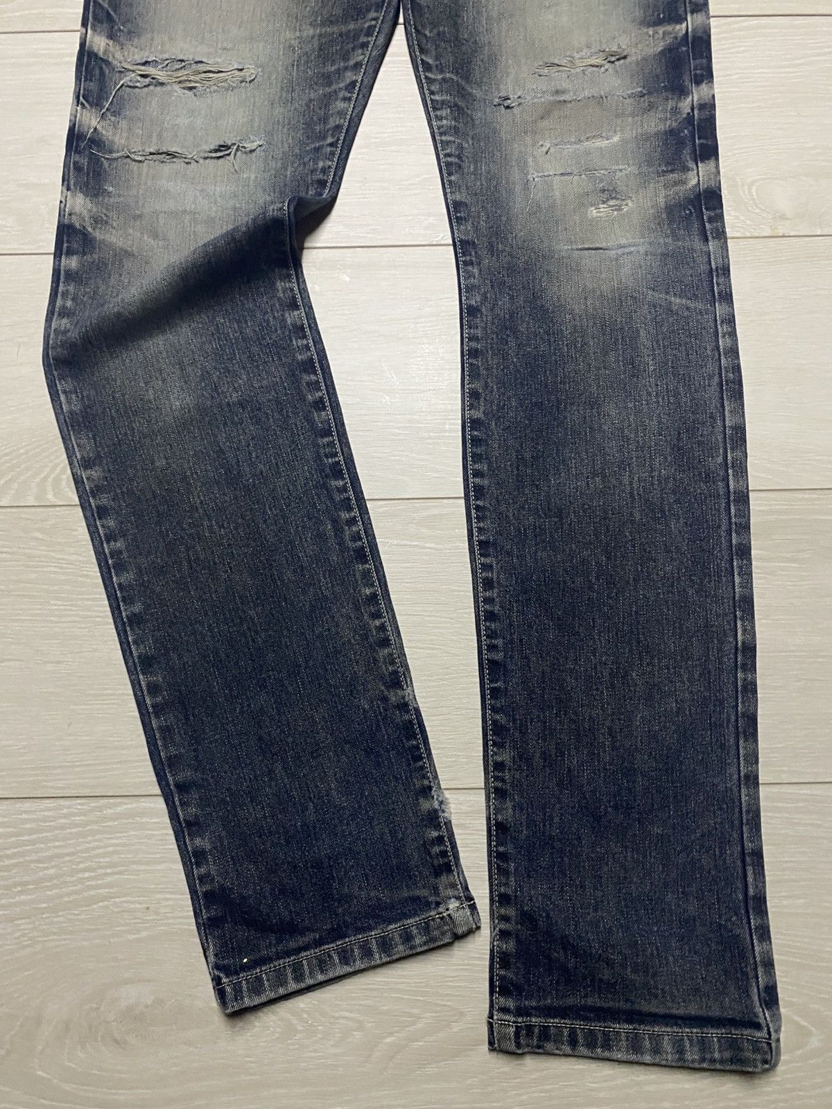 Tornado Mart Vintage Tornado Mart Faded Distressed Repair Skinny Jeans Size US 31 - 7 Thumbnail