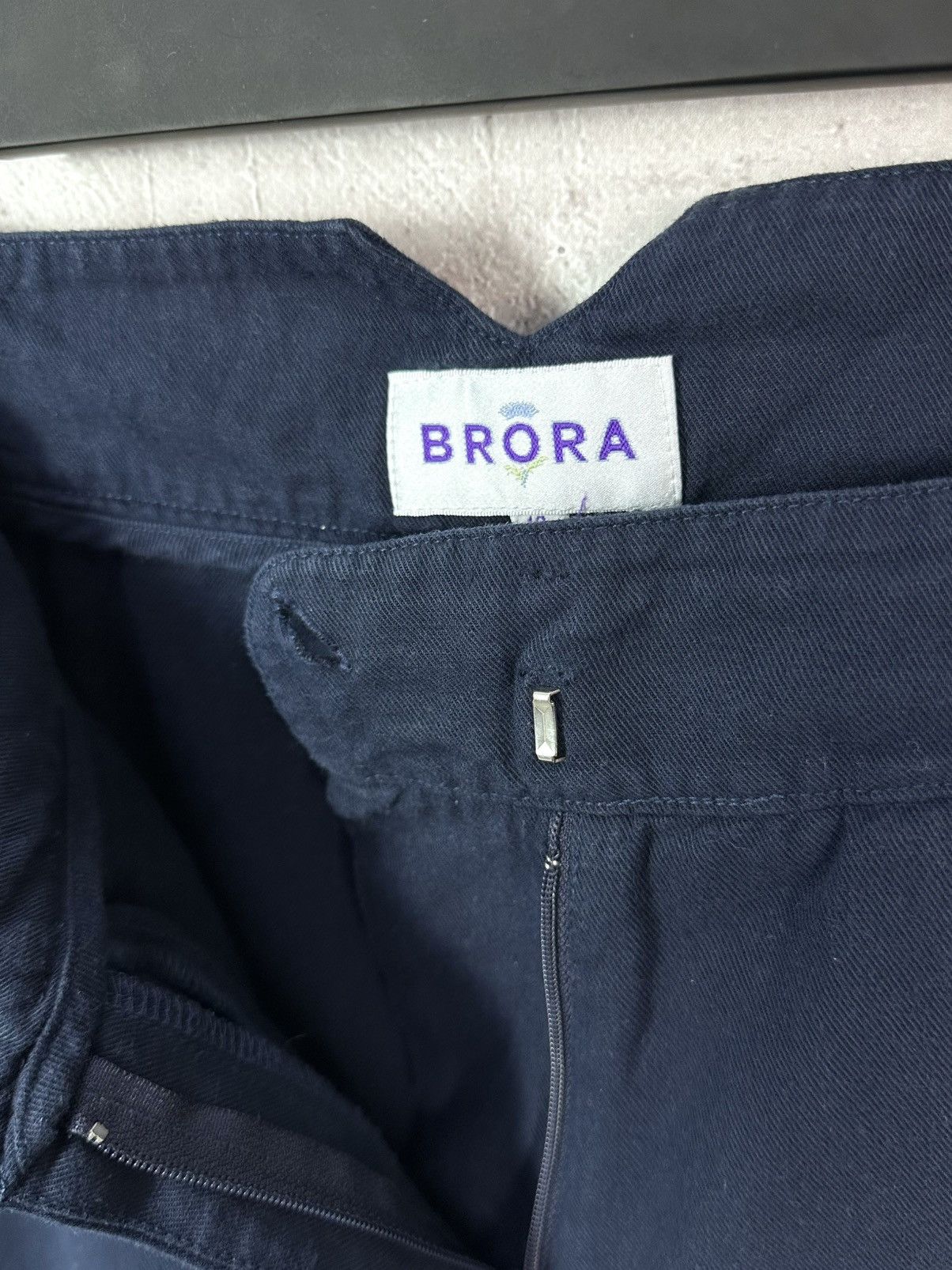 Designer × Vintage Vintage Brora Linen-Cotton Blue Casual Pants Size 28" / US 6 / IT 42 - 6 Thumbnail