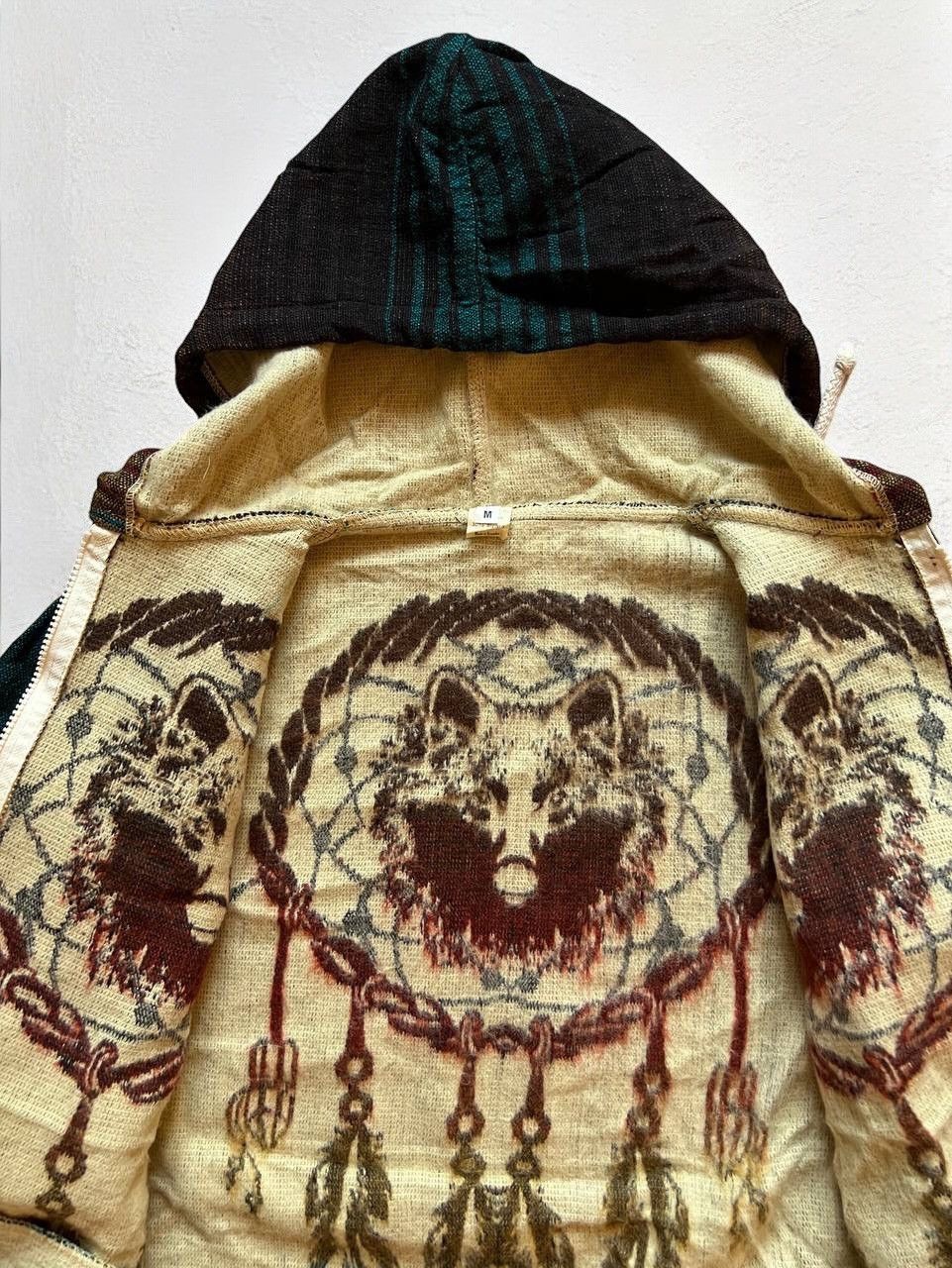 Vintage VINTAGE WOOL ZIP HOODIE WOLFES INDIANS REDHEAD Y2K Size US M / EU 48-50 / 2 - 3 Thumbnail