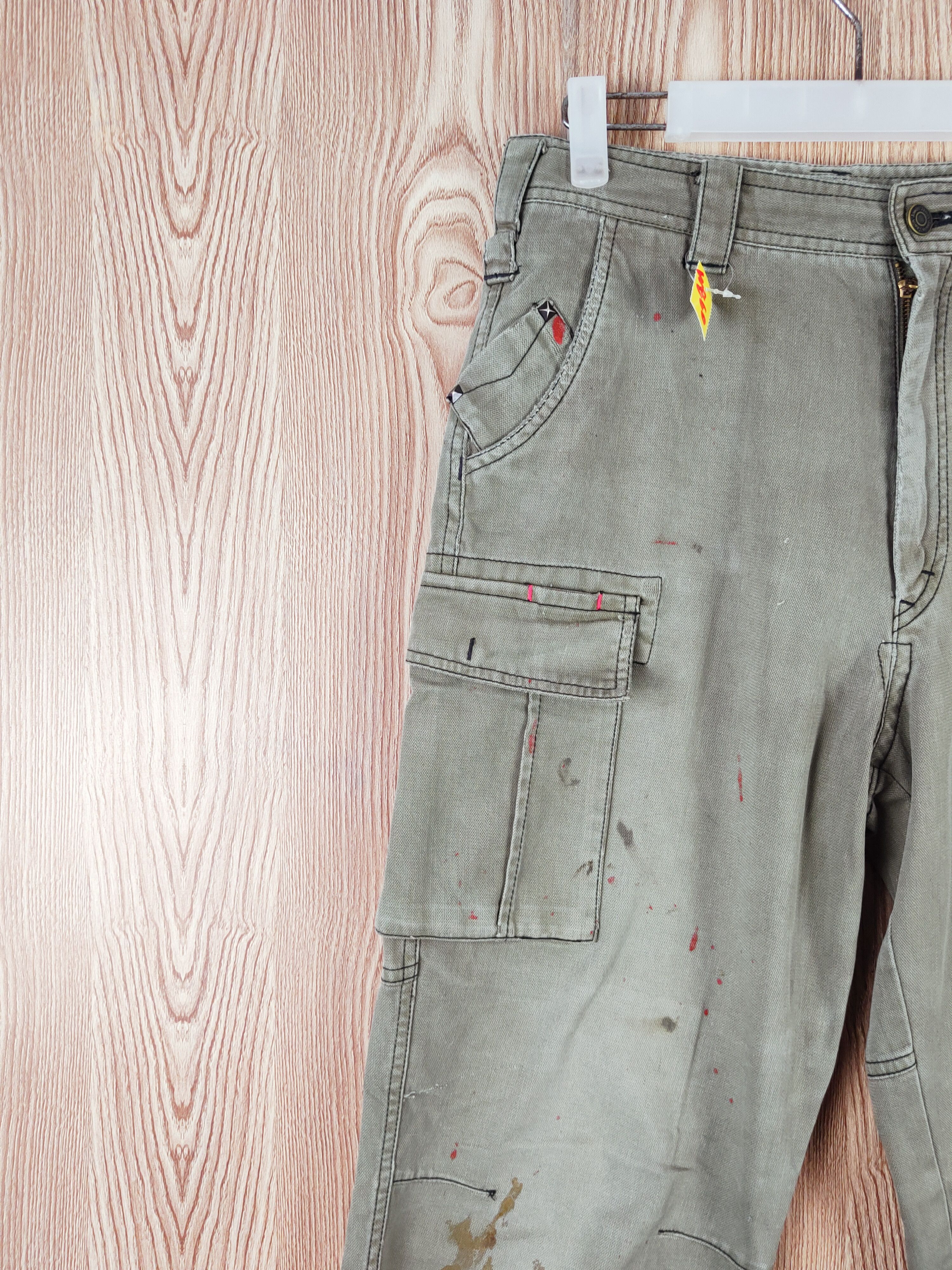 Japanese Brand Jawin Green Faded Multipocket Tactical Cargo Pants #W860 Size US 30 / EU 46 - 3 Thumbnail