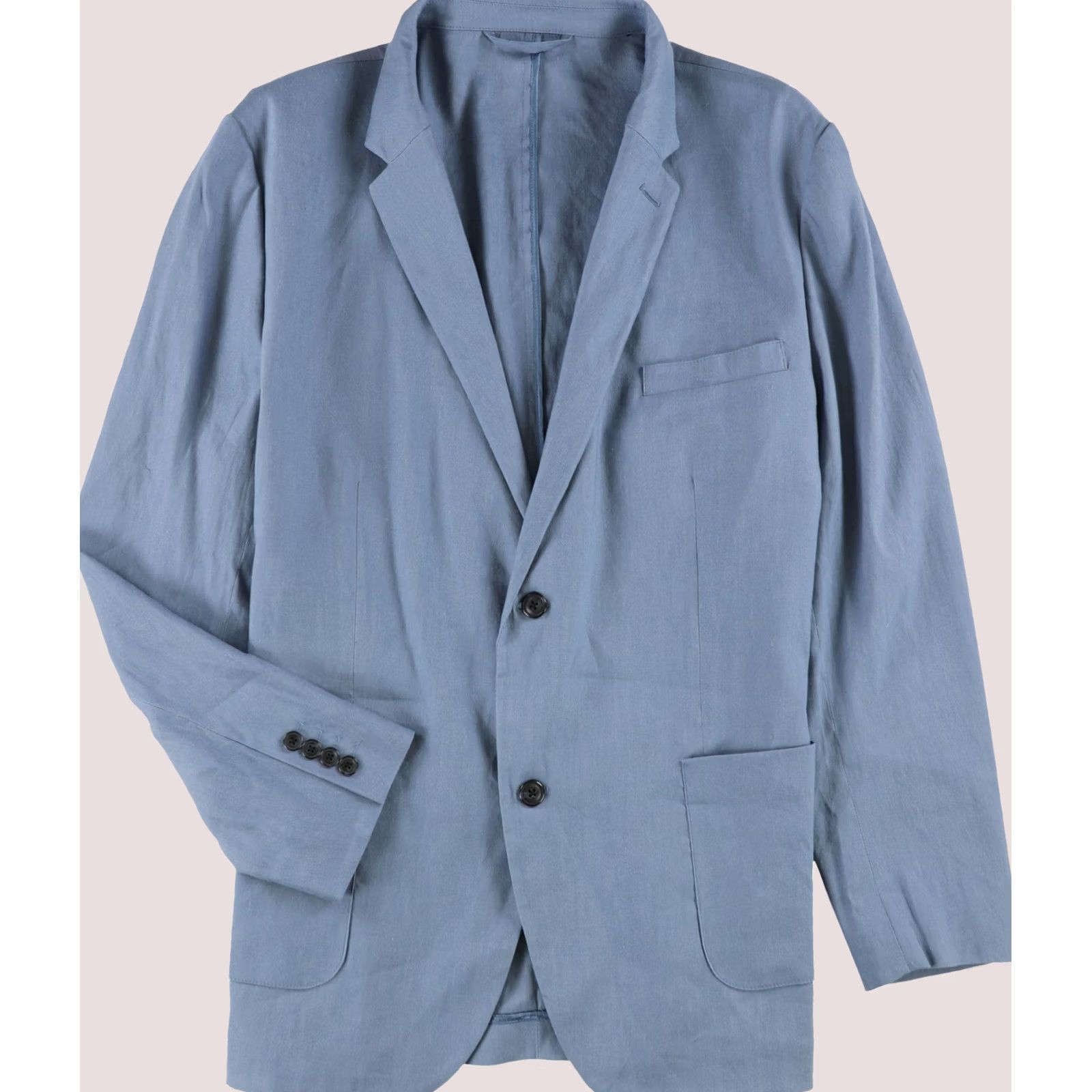 Alfani Alfani Mens Linen Blend Stretch Two Button Blazer Jacket, medblue, XL Size 46R - 1 Thumbnail