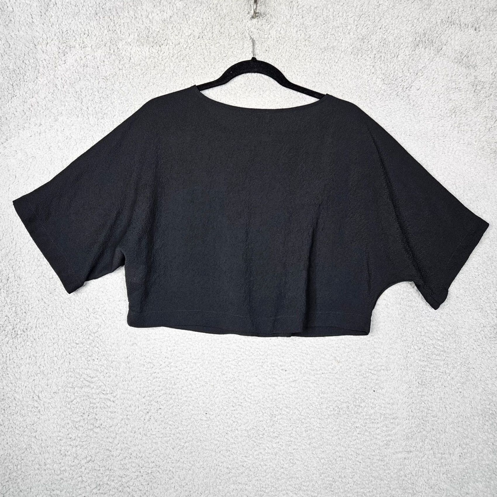 Vintage Wilfred Women's Cropped V-neck Short sleeve Top XXS Black Blouse Cropped All Seasons Shirt Womens 2XS Regular Fit Size XXS / US 00 / IT 34 - 4 Thumbnail