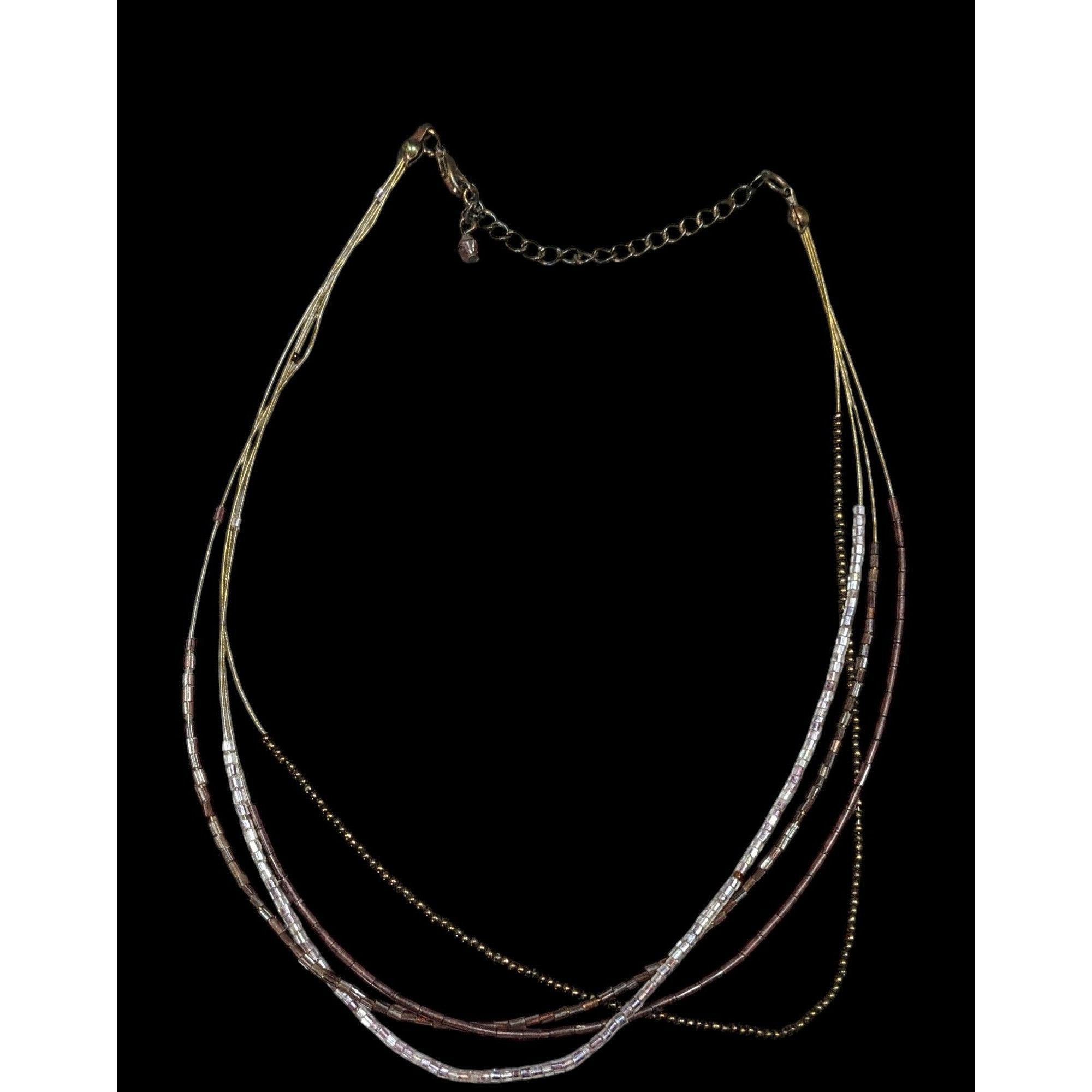 Other Simple Layered Brown And Purple Glass Beaded Necklace Size ONE SIZE - 2 Thumbnail
