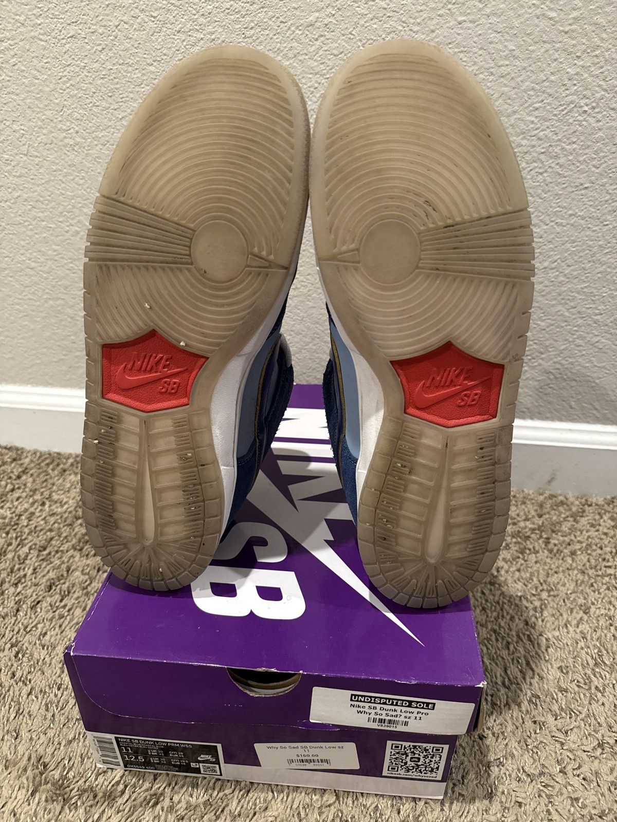 Nike SB Nike SB Dunk Low “Why So Sad?” Size US 11 / EU 44 - 3 Thumbnail