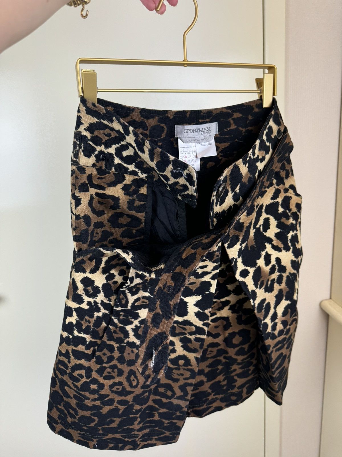 Sportmax Sportmax by Max Mara leopard print mini skirt cotton denim S Size 26" / US 2 / IT 38 - 12 Thumbnail