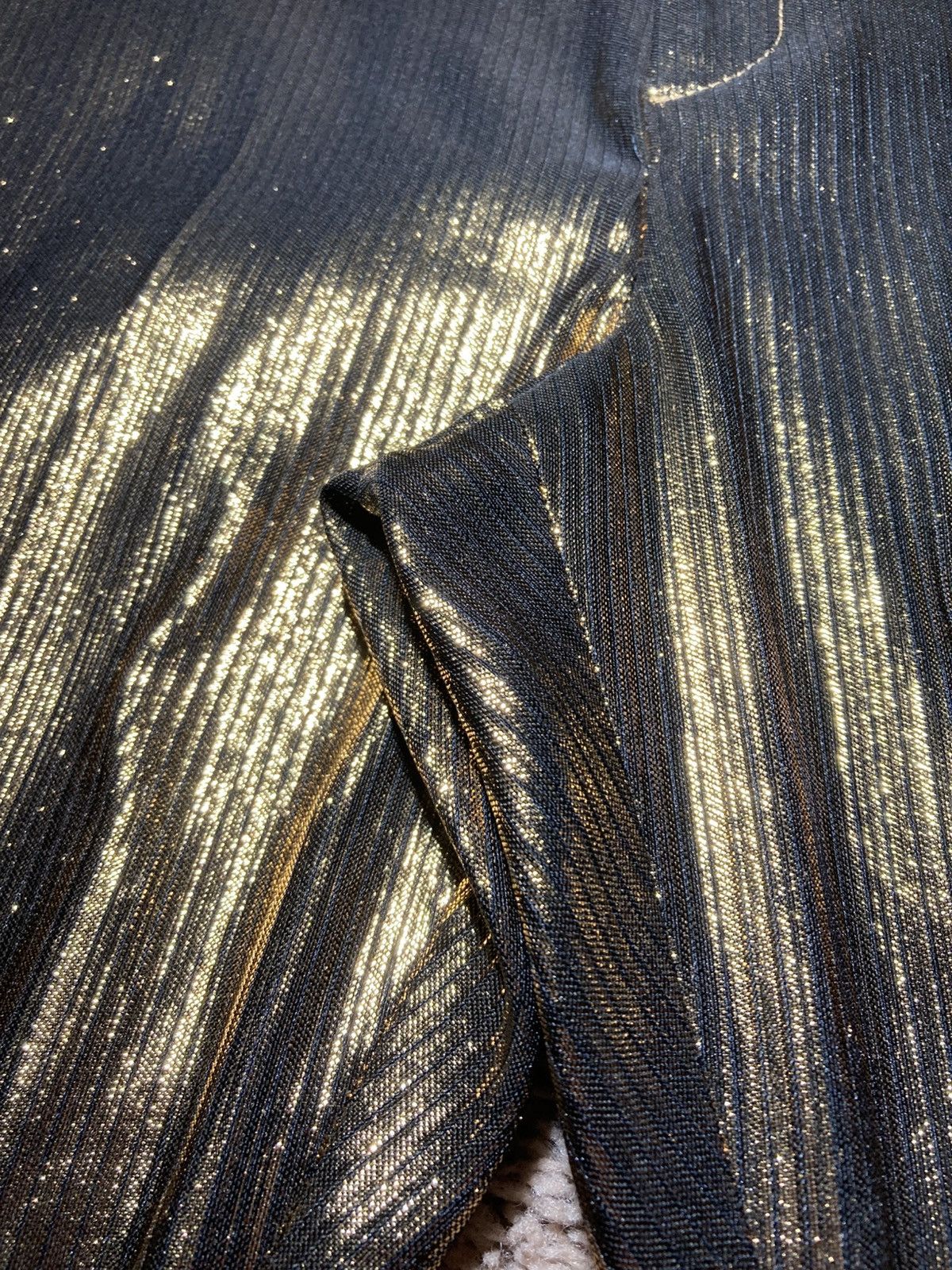 Celine AW23 Celine Gold Striped Flare Suit Pants Metallic 2023 Hedi Size US 32 / EU 48 - 4 Thumbnail