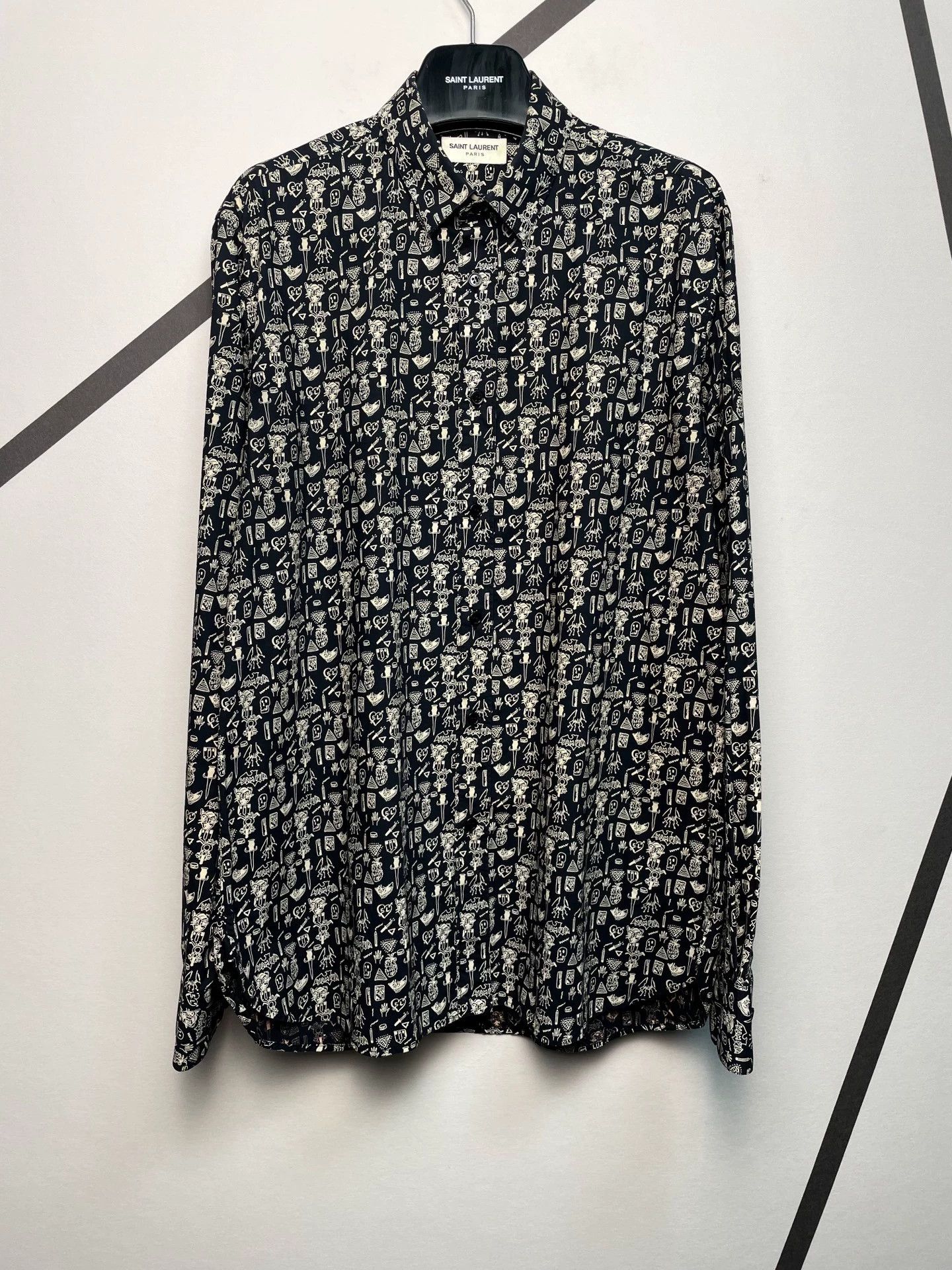 Saint Laurent Paris Saint Laurent SLP Fall/Winter 2014 all-over print shirt Size US L / EU 52-54 / 3 - 1 Thumbnail