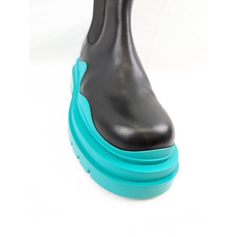 Bottega Veneta o1rshd1 Tire High Boots in Black w/ Bright Green Sole Size US 9.5 / EU 42-43 - 6 Thumbnail