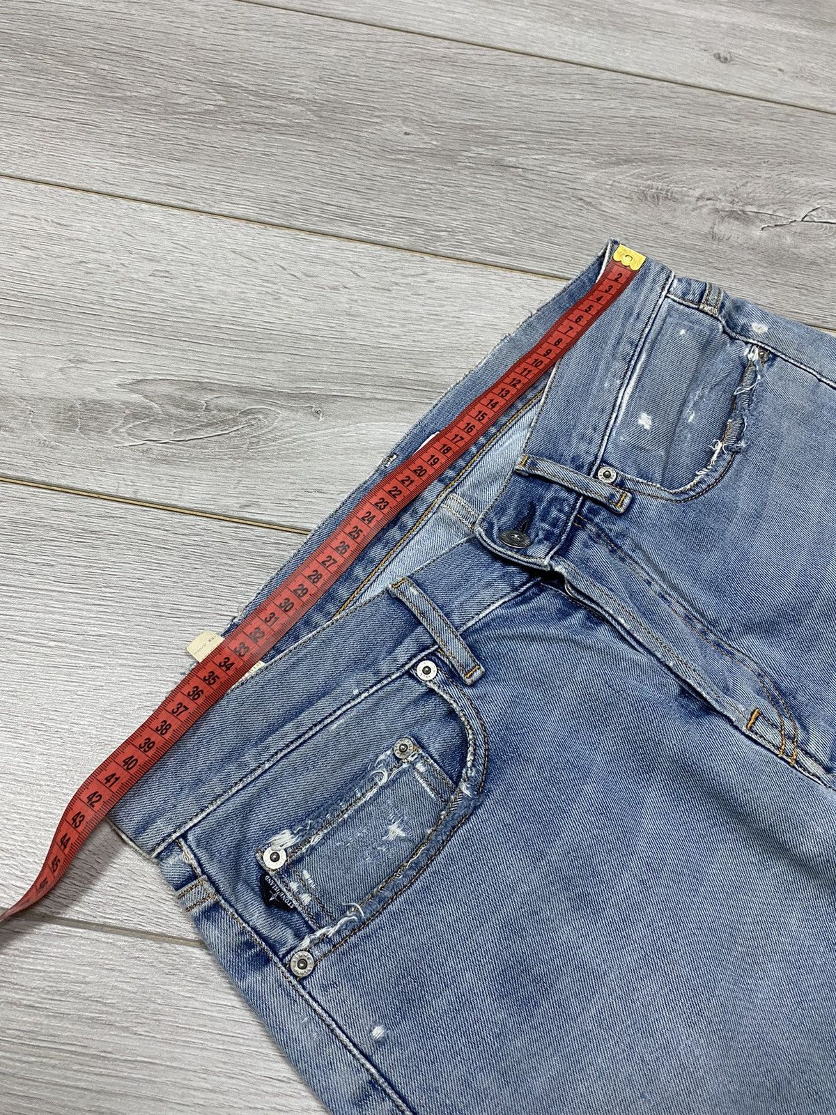 Vintage Stone Island badge distressed denim jeans Size US 32 / EU 48 - 20 Thumbnail