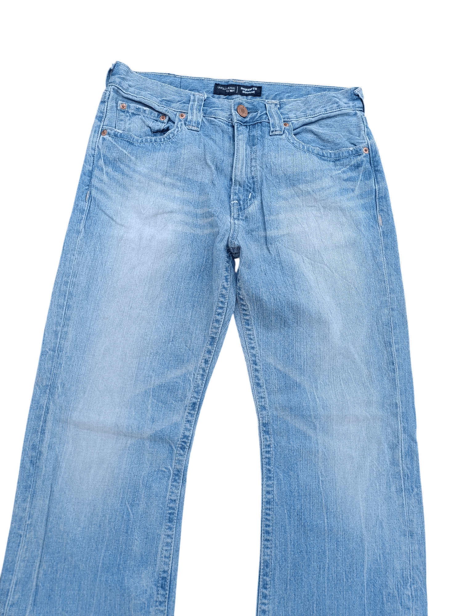 Japanese Brand 💥 Vintage 90s Style Uniqlo Washed Regular Fit Bootcut Jeans Size US 30 / EU 46 - 4 Thumbnail