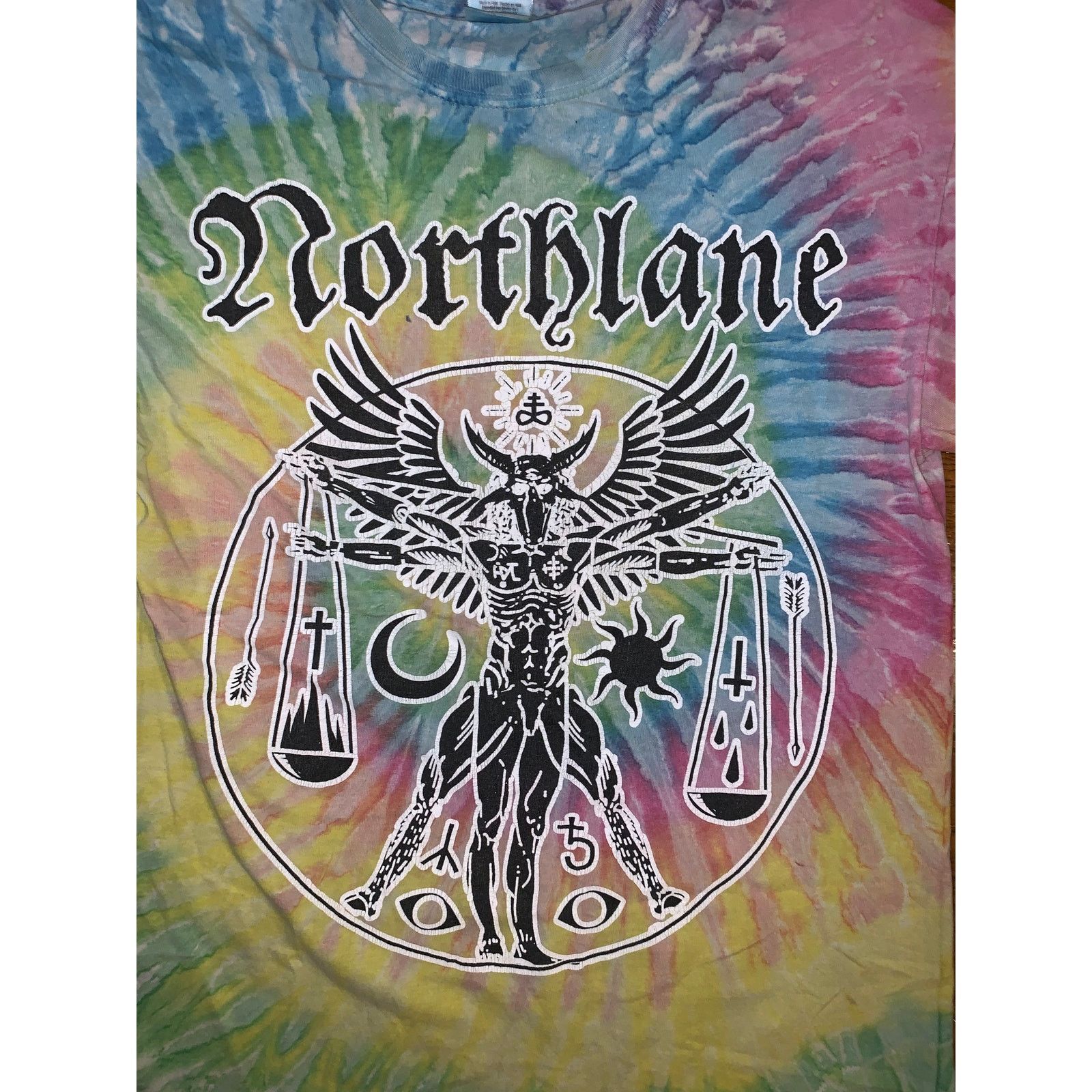Gildan Northlane Medium Tie Dye Vitruvian Baphomet Occult Band Tee Size US M / EU 48-50 / 2 - 1 Thumbnail