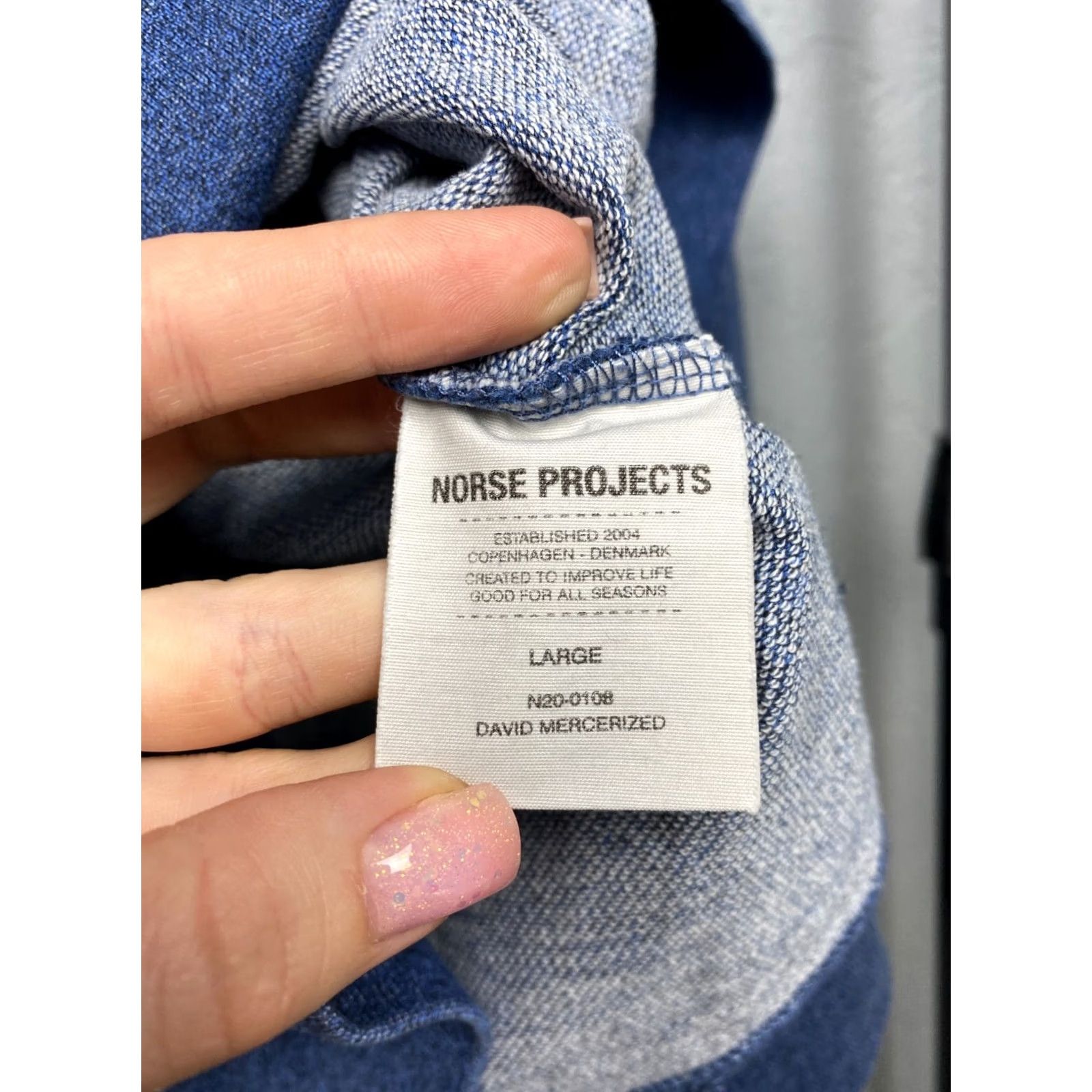 Norse Projects Norse Projects Vintage Mens Crew Neck Sweatshirt L Blue Sweatshirt Mens Size US L / EU 52-54 / 3 - 5 Thumbnail
