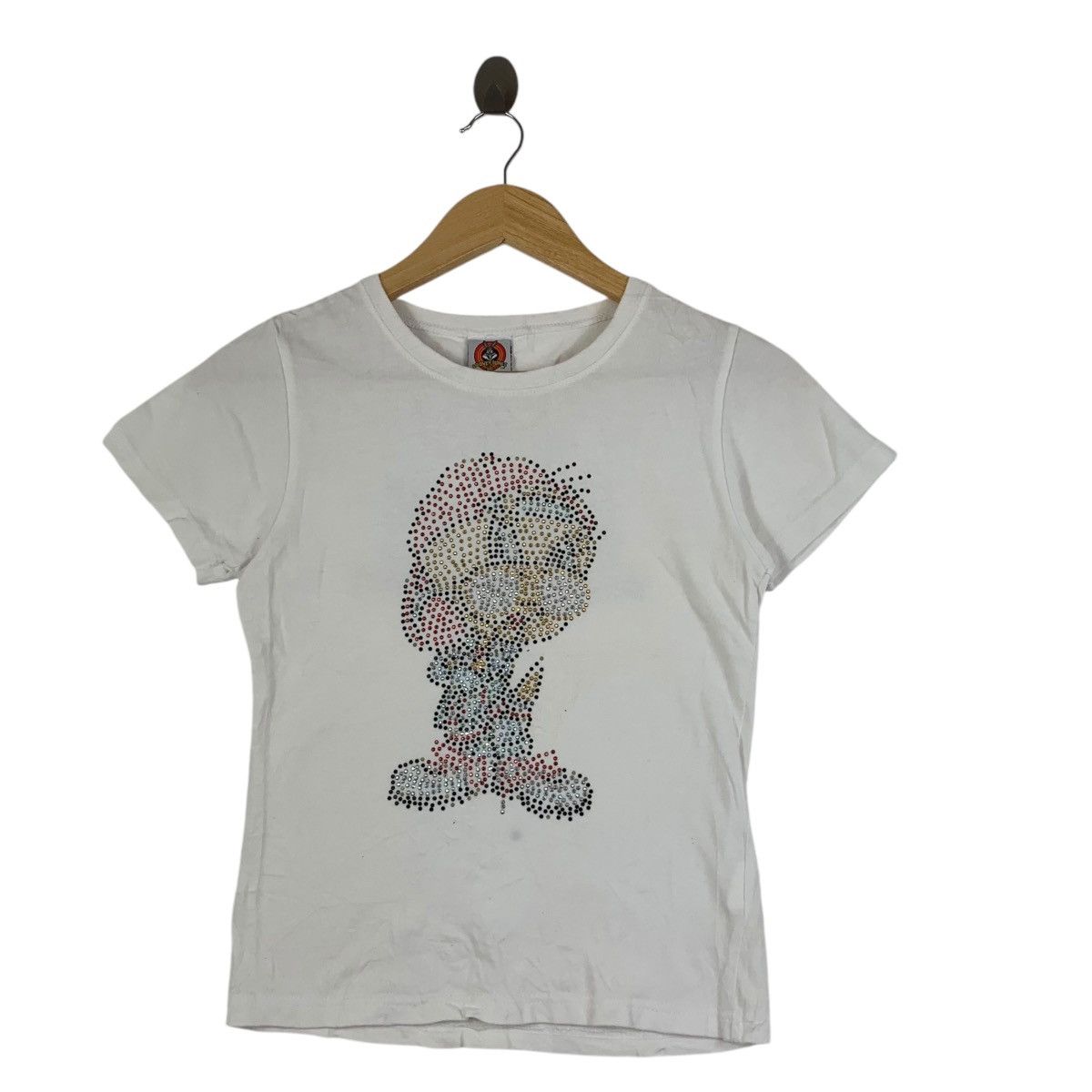 Vintage Vintage 2004 LOONEY TUNES TWEETY BIRD Glitter Tee Shirt Top Size M / US 6-8 / IT 42-44 - 1 Thumbnail