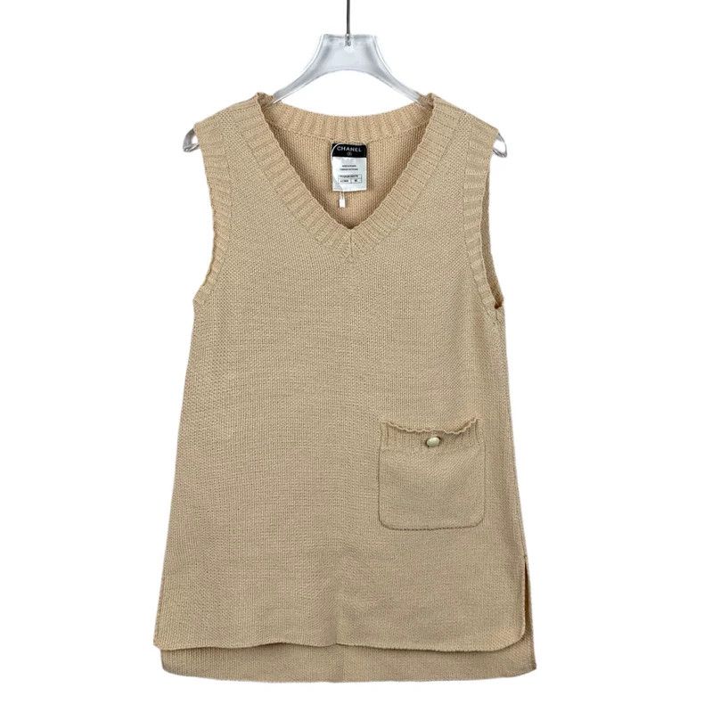 Chanel Chanel Beige Sleeveless Knit Top-dmc Size US XS / EU 42 / 0 - 1 Thumbnail