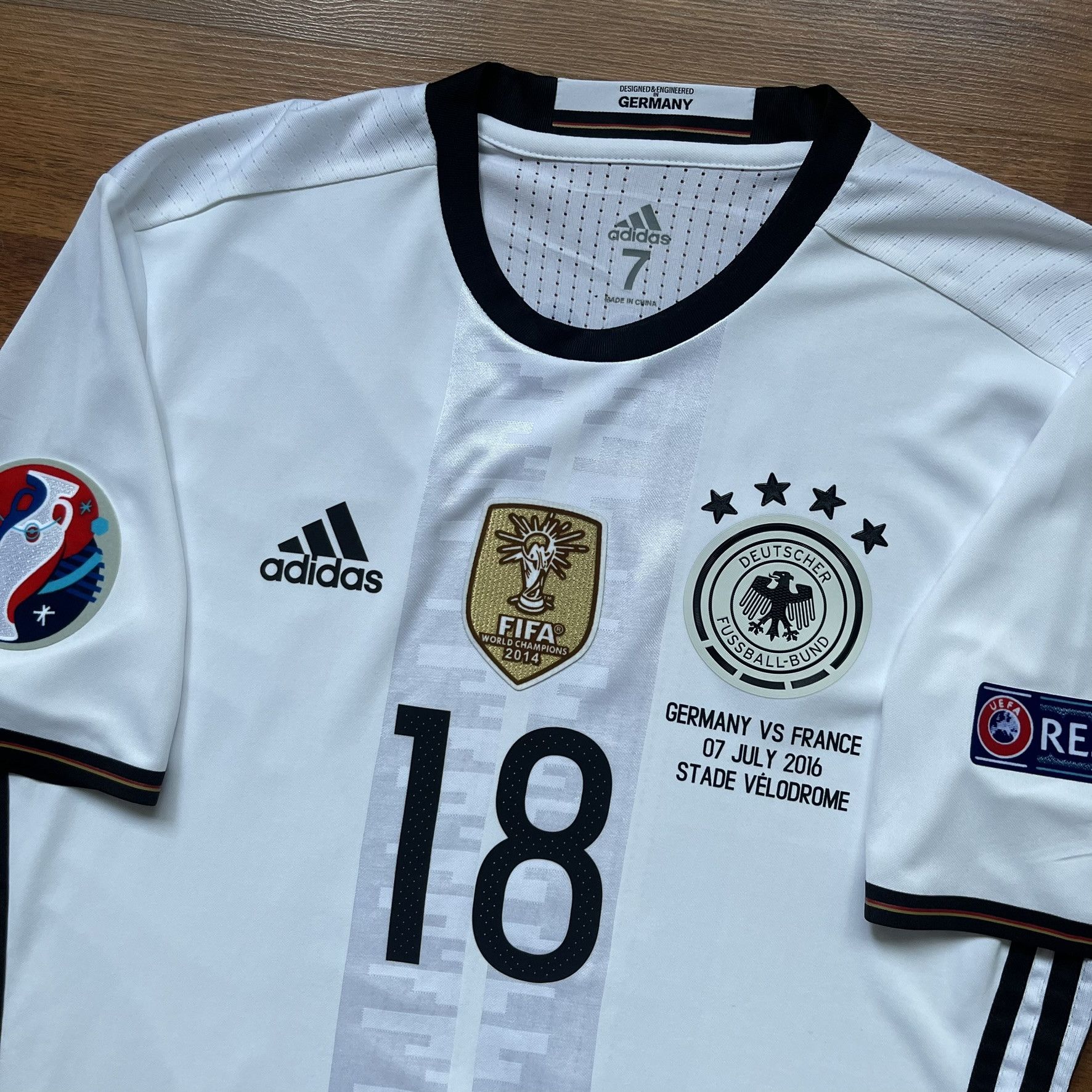 Adidas × Vintage GERMANY ADIDAS ADIZERO 2016 EURO HOME JERSEY #18 KROOS Size US L / EU 52-54 / 3 - 11 Thumbnail