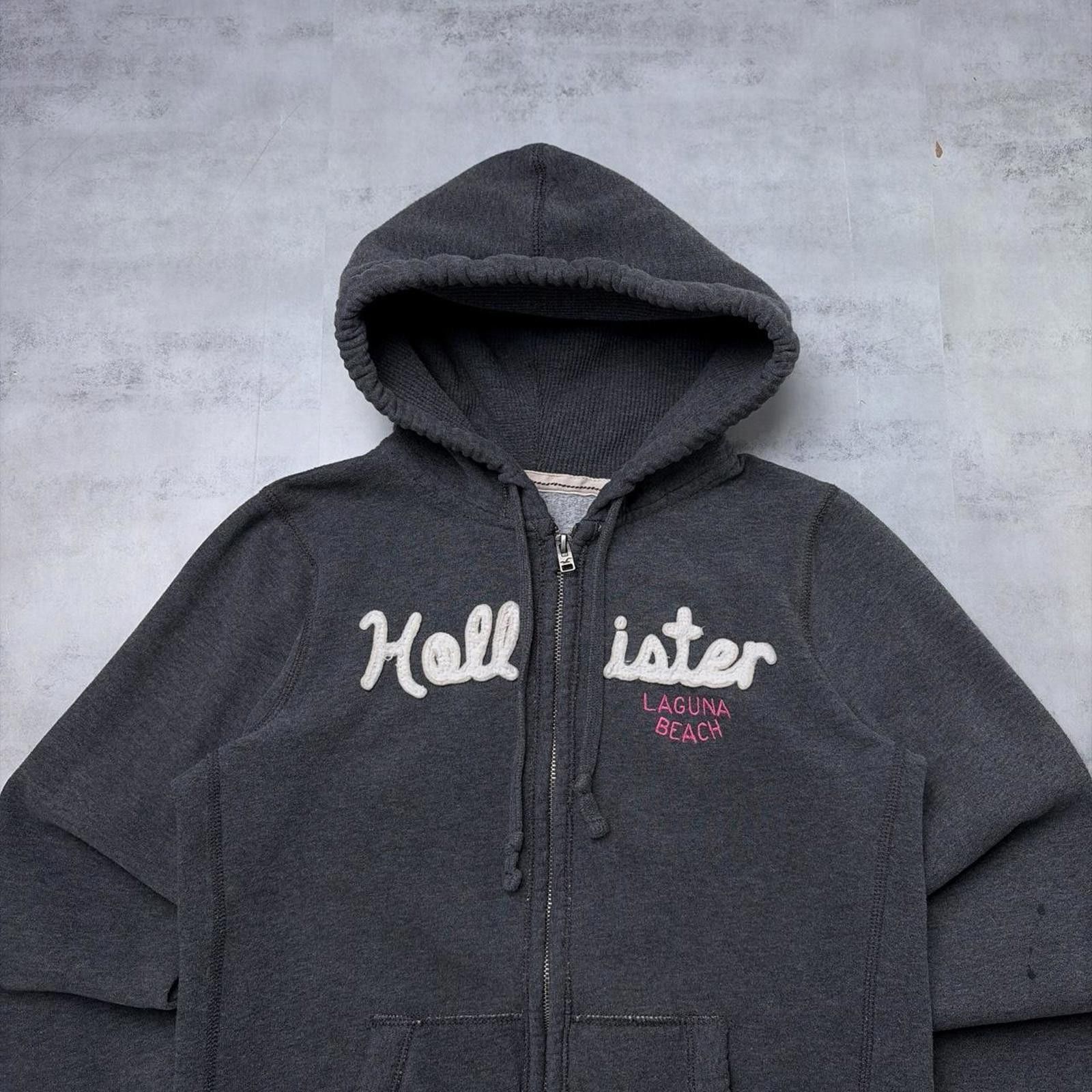 Other Y2K Grey Hollister Surf Grunge Thermal Zip Up Hoodie Size L / US 10 / IT 46 - 3 Thumbnail